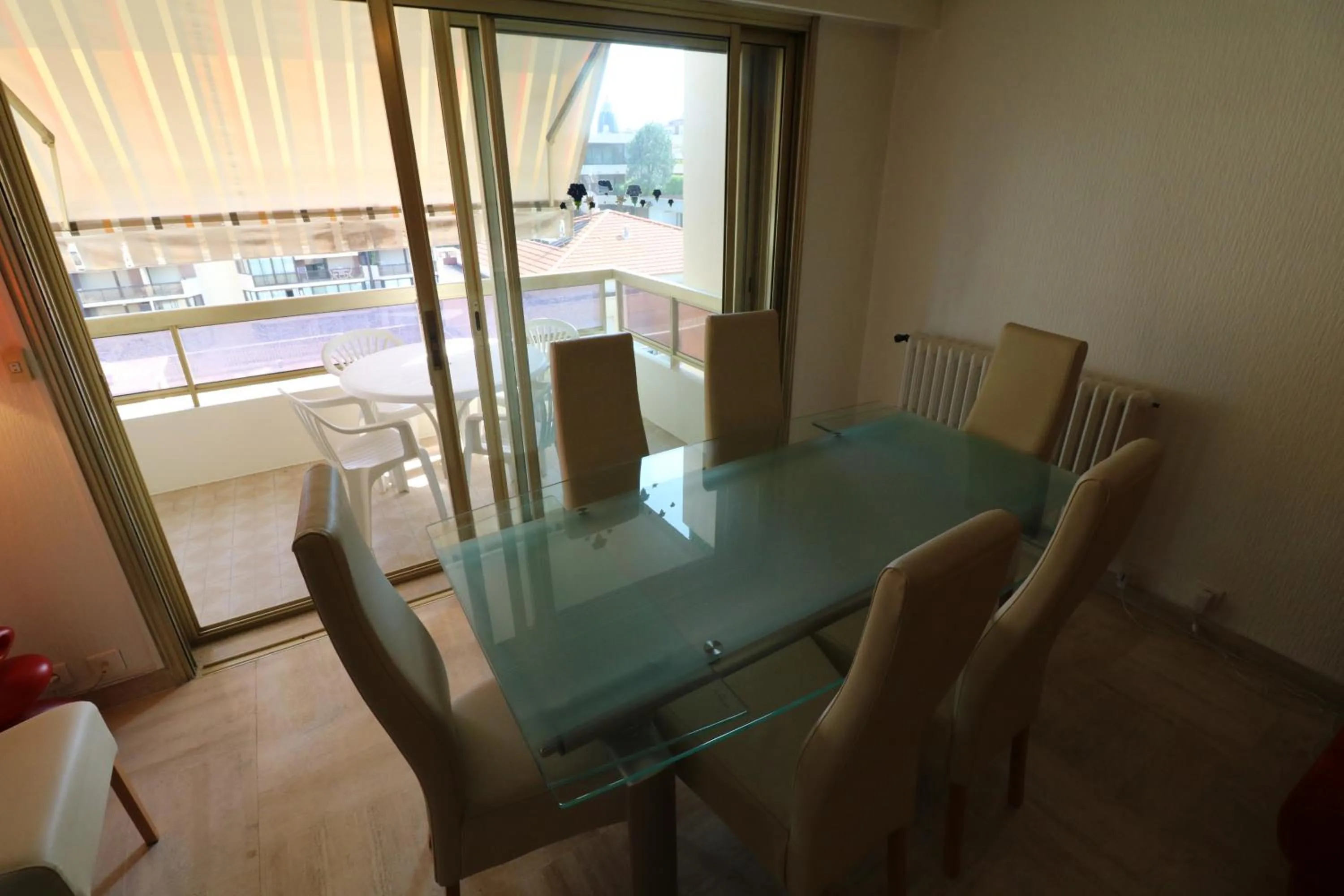 Dining area in 2 bedroom & studio Palais Royal 2 mins from Croisette and Carlton