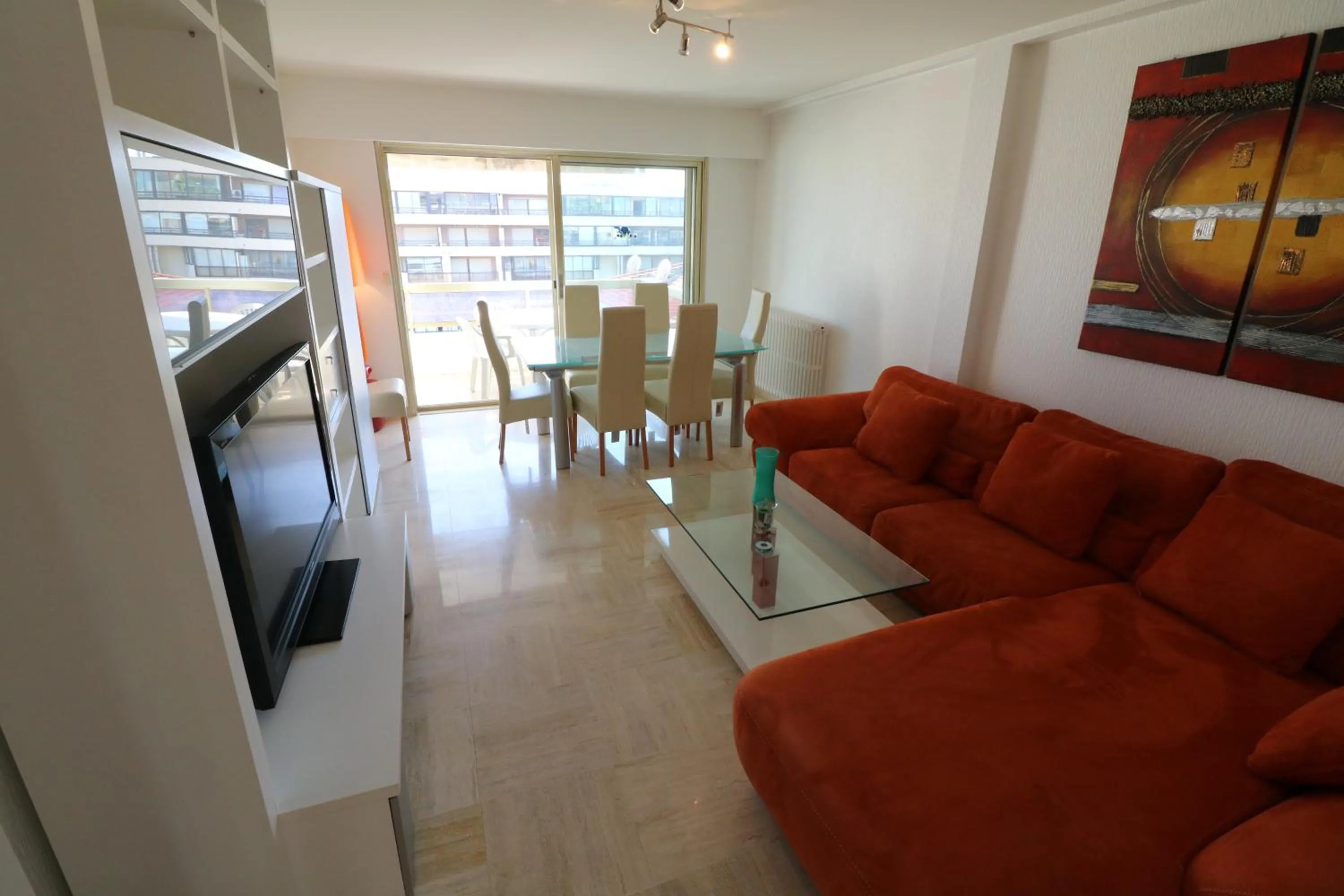 Living room in 2 bedroom & studio Palais Royal 2 mins from Croisette and Carlton