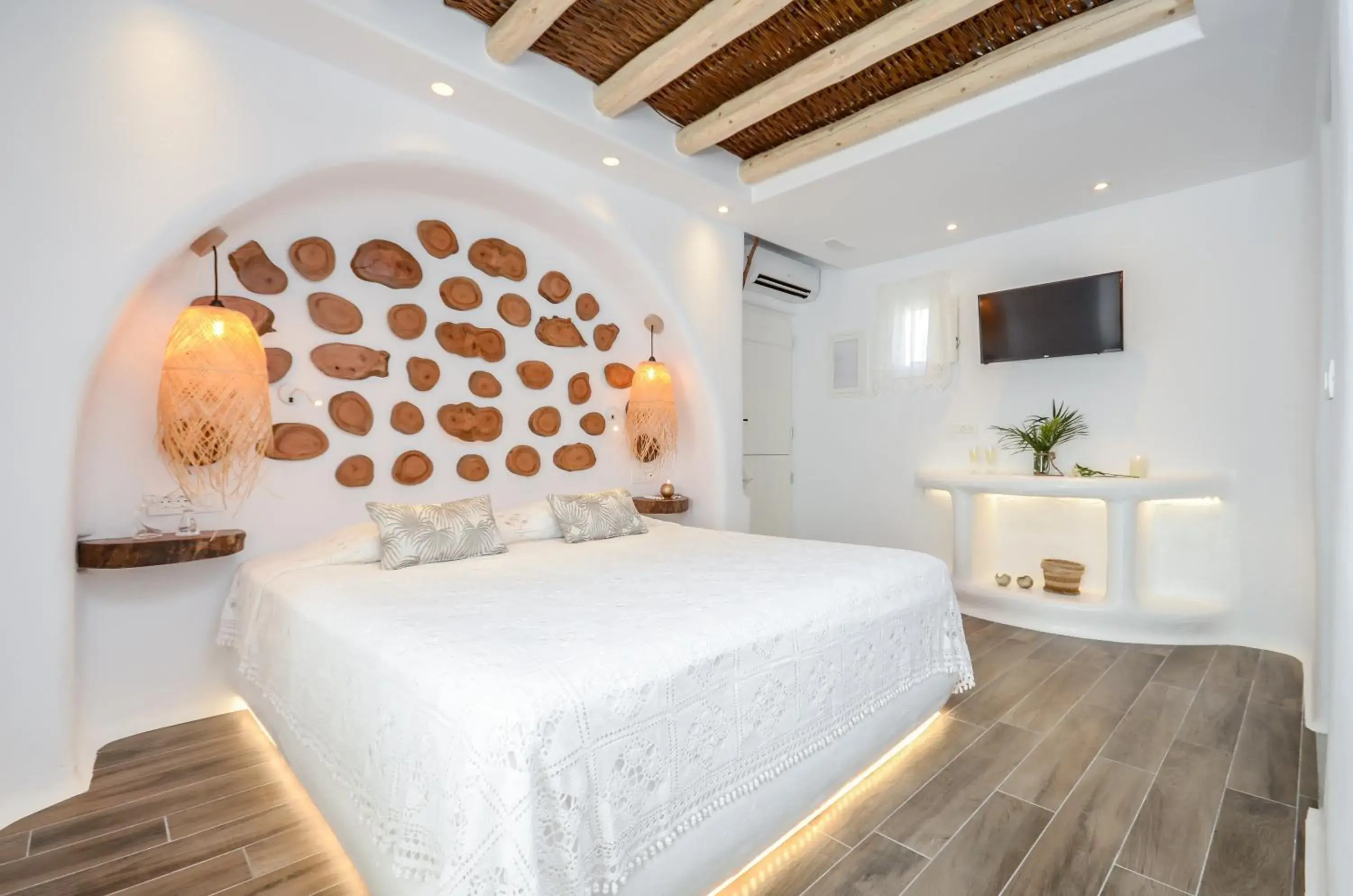 Bed in Naxos Island Escape Suites Bed in Naxos Island Escape Suites