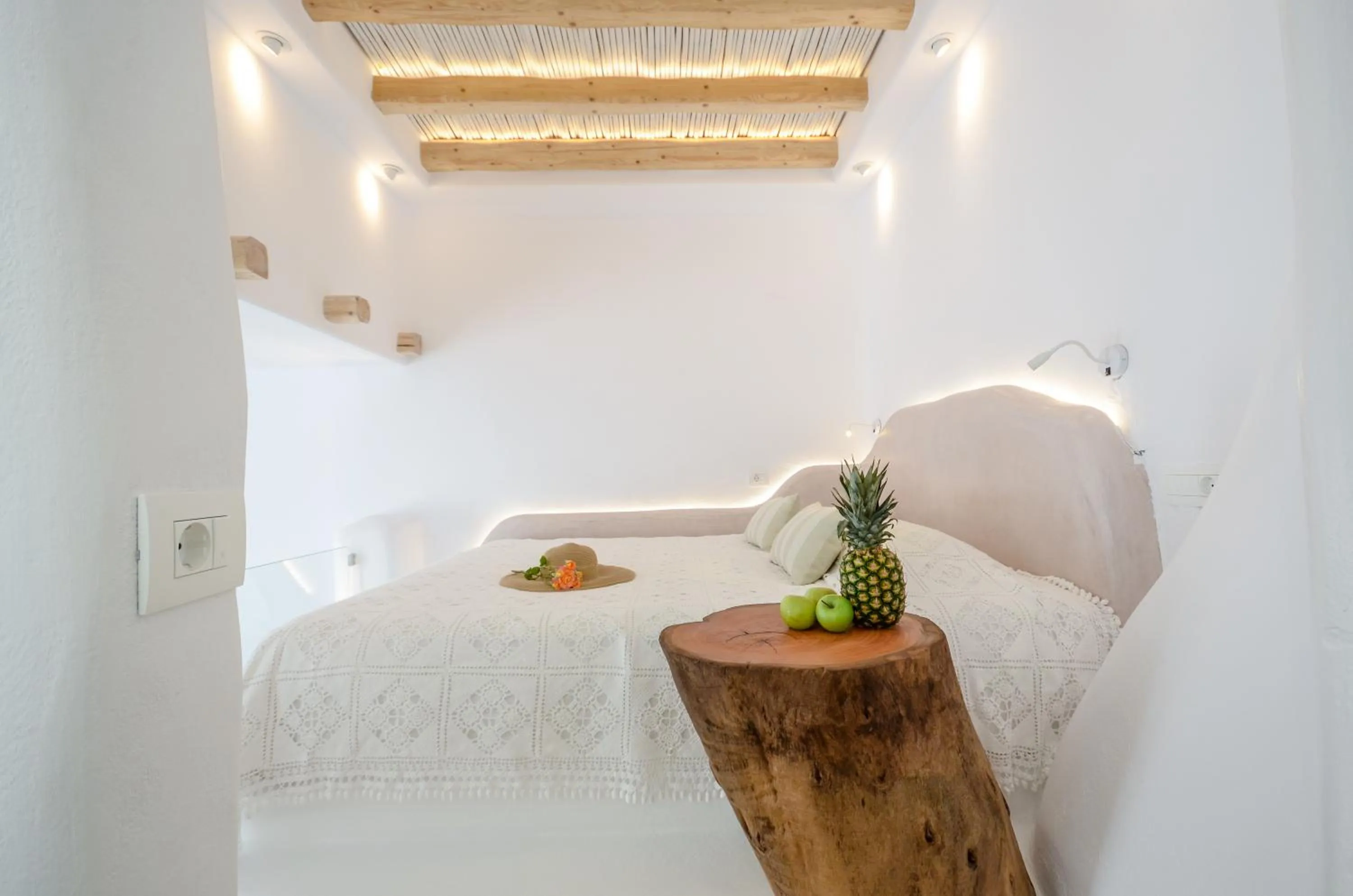 Bed in Naxos Island Escape Suites