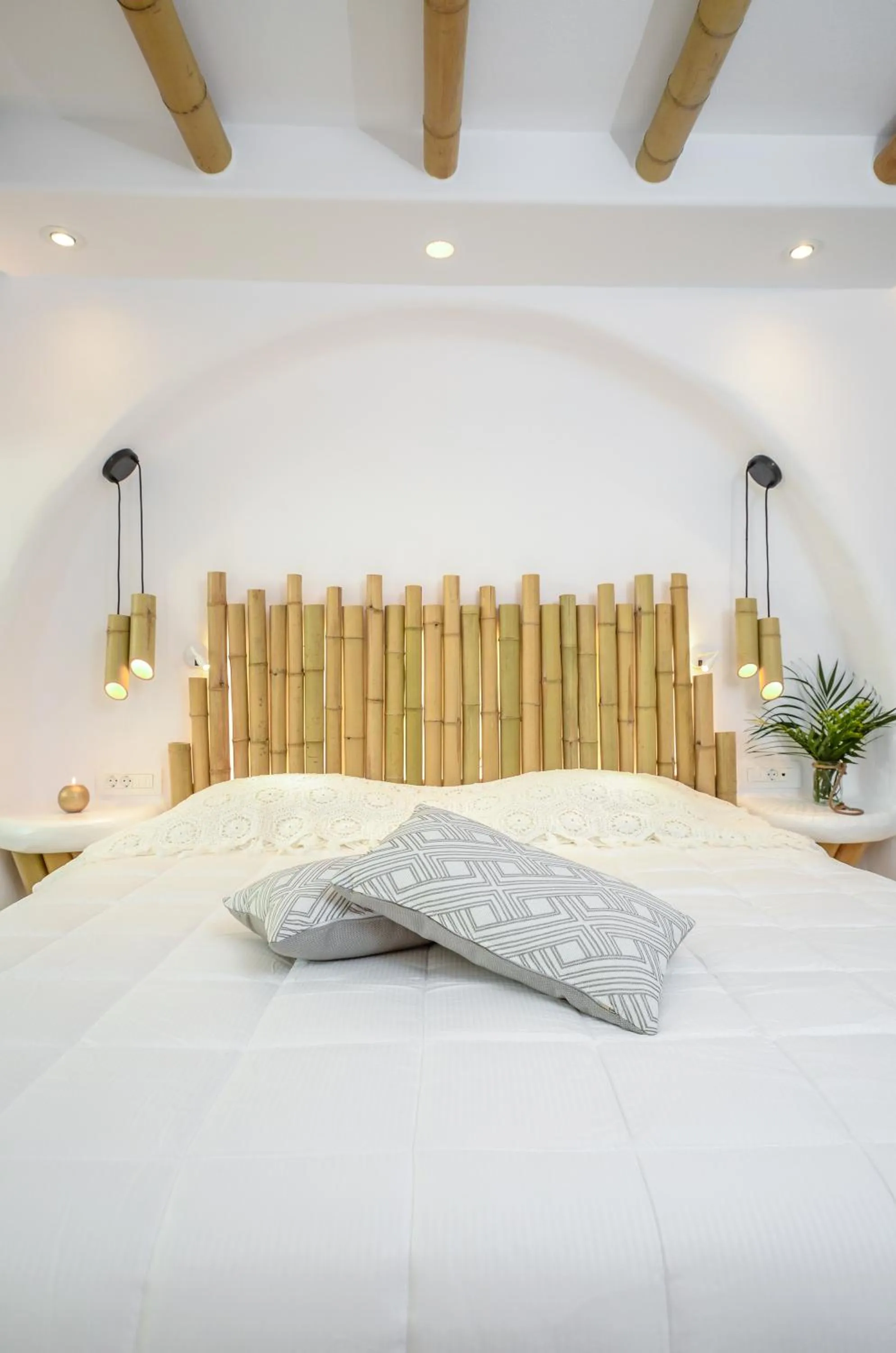 Bed in Naxos Island Escape Suites
