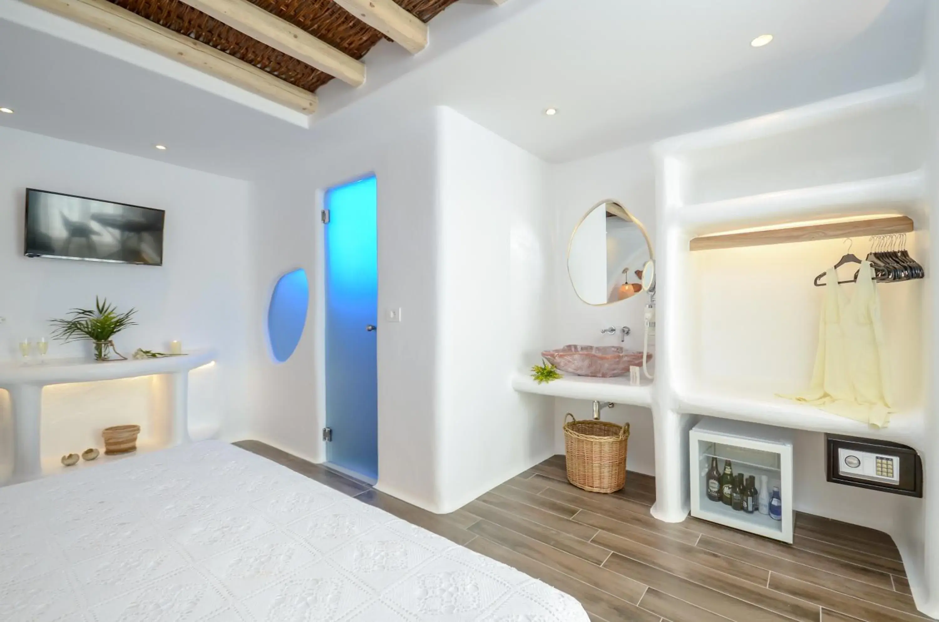 Bed in Naxos Island Escape Suites Bed in Naxos Island Escape Suites