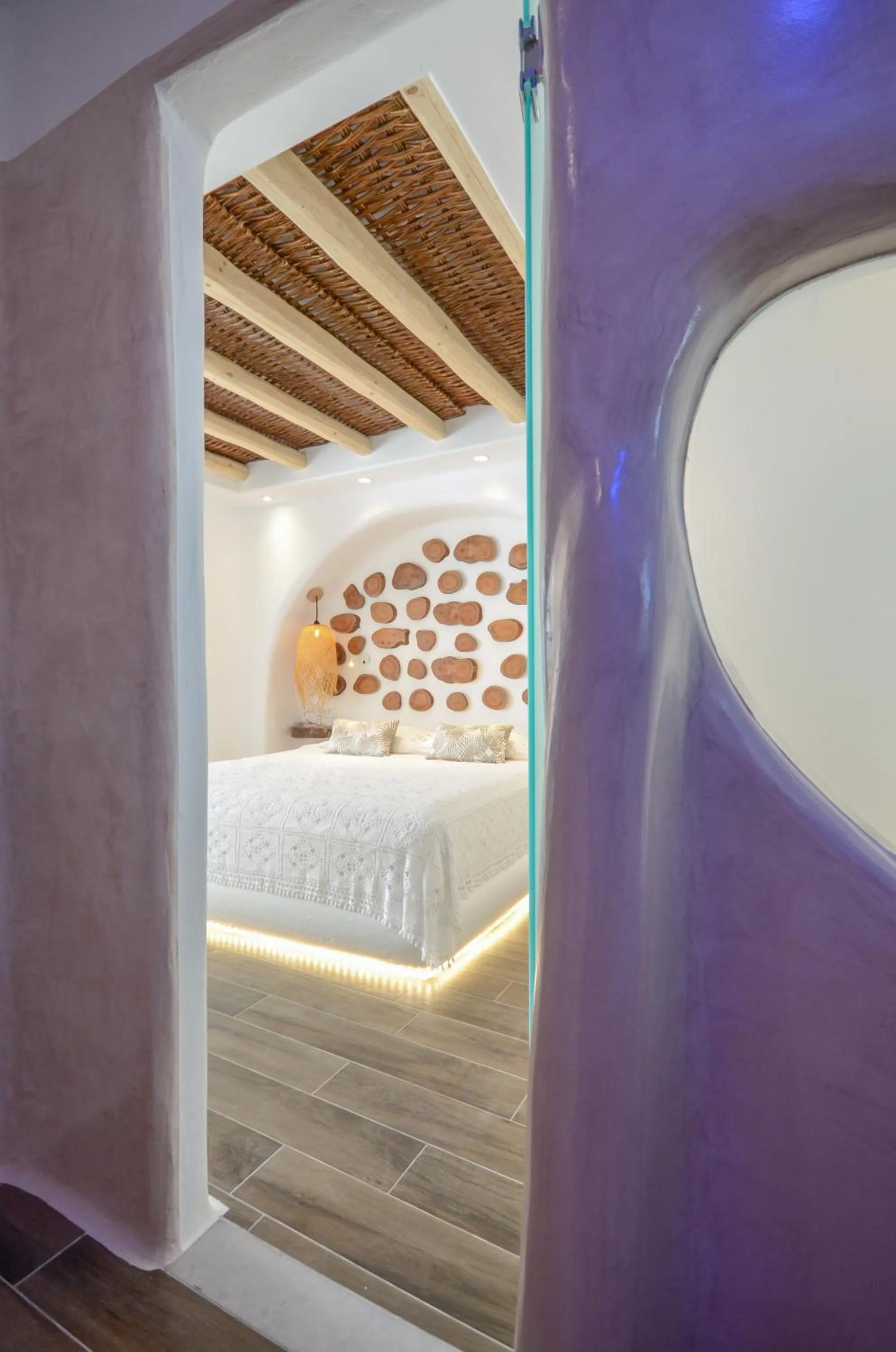 Bed in Naxos Island Escape Suites