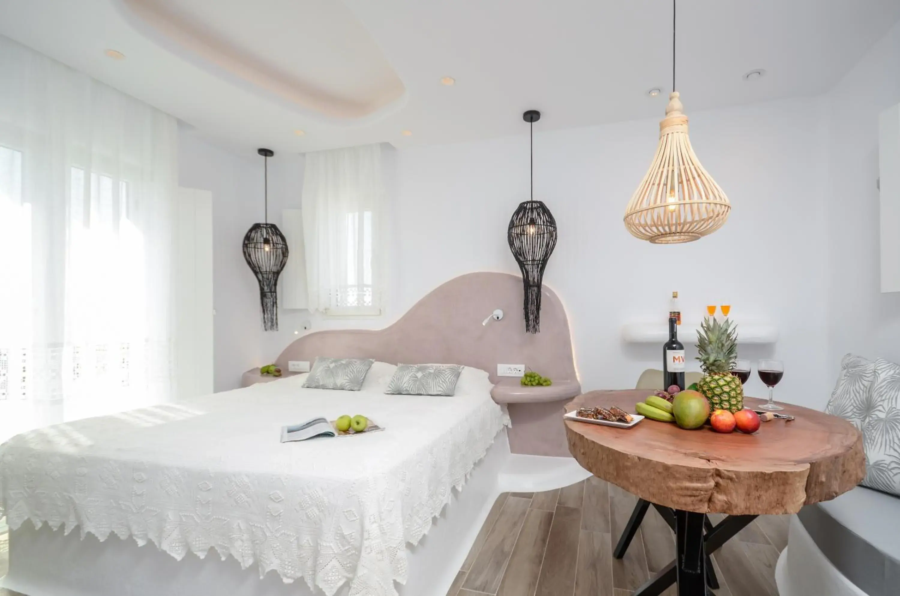 Bed in Naxos Island Escape Suites Bed in Naxos Island Escape Suites