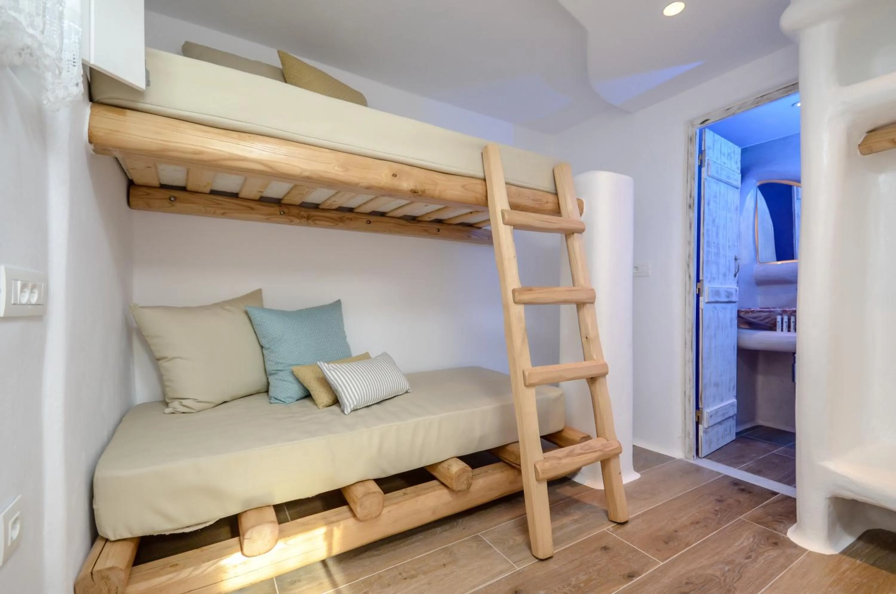 Bed in Naxos Island Escape Suites