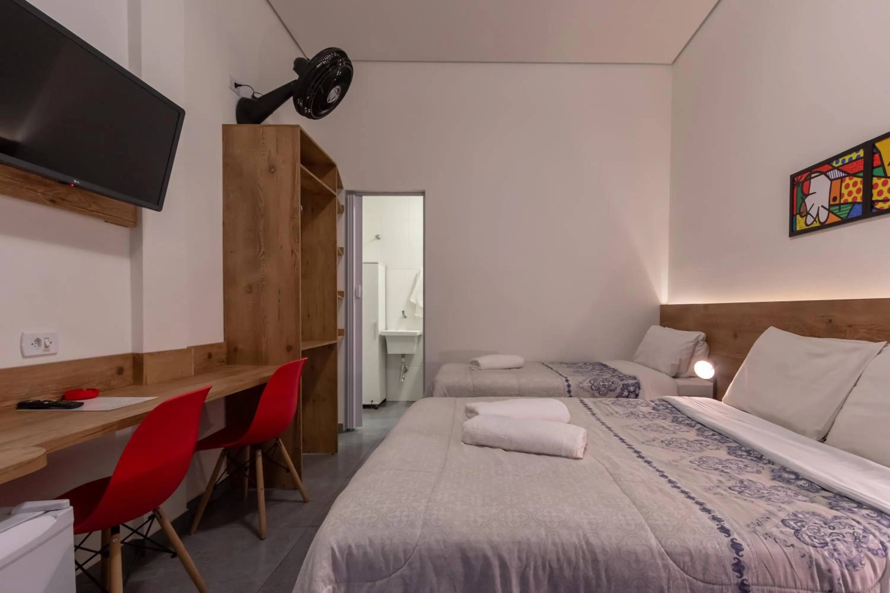 Bed in BH Studios Hotel Brás