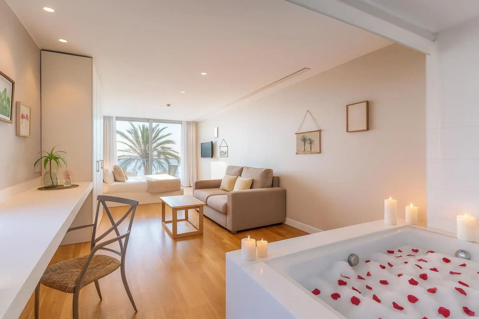 Bedroom, Bed in Meraki Beach Hotel - Only Adults