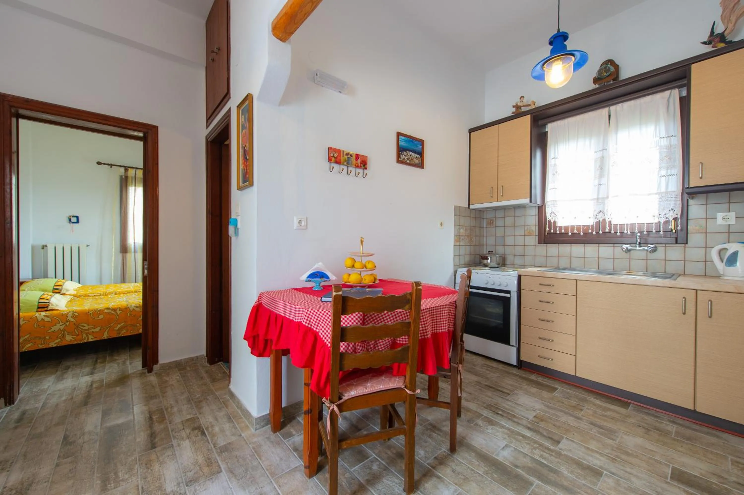 Kitchen or kitchenette in Pension Afroditi