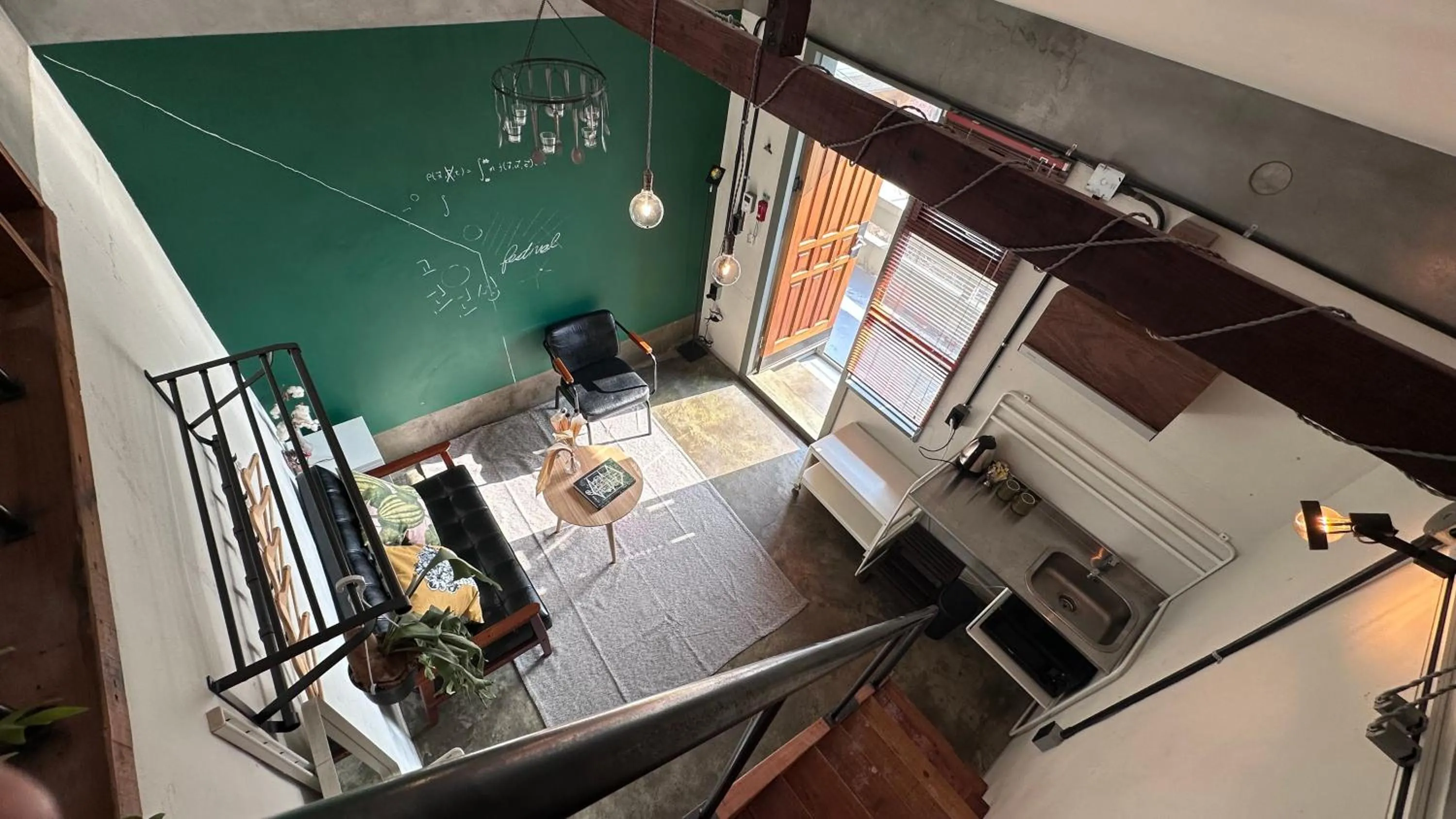 Kitchen or kitchenette in Hongdae Guesthouse Pajamaparty