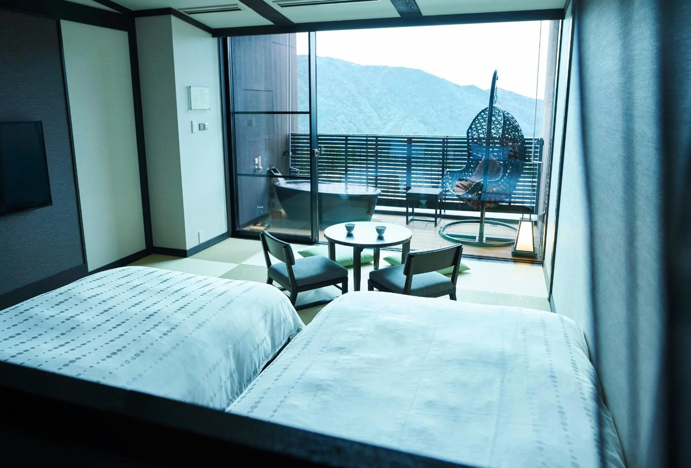 Photo of the whole room, Bed in Hakone Kowakien Tenyu