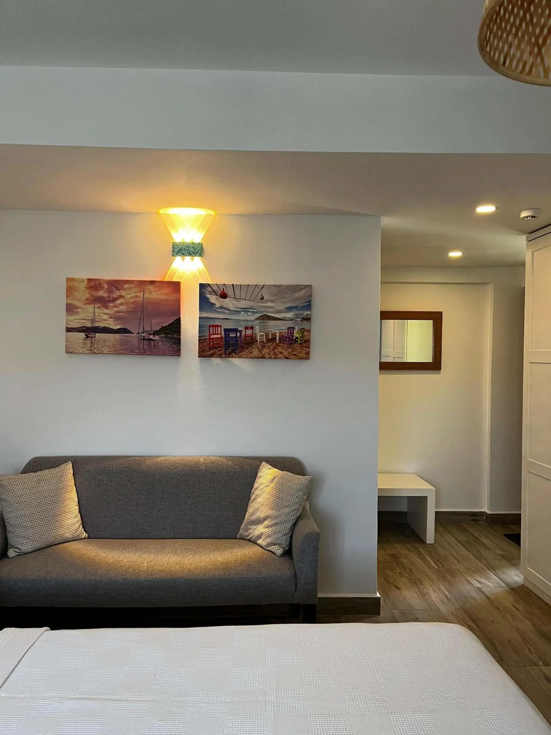 Seating area, Bed in Hotel Gumusluk Seating area, Bed in Hotel Gumusluk