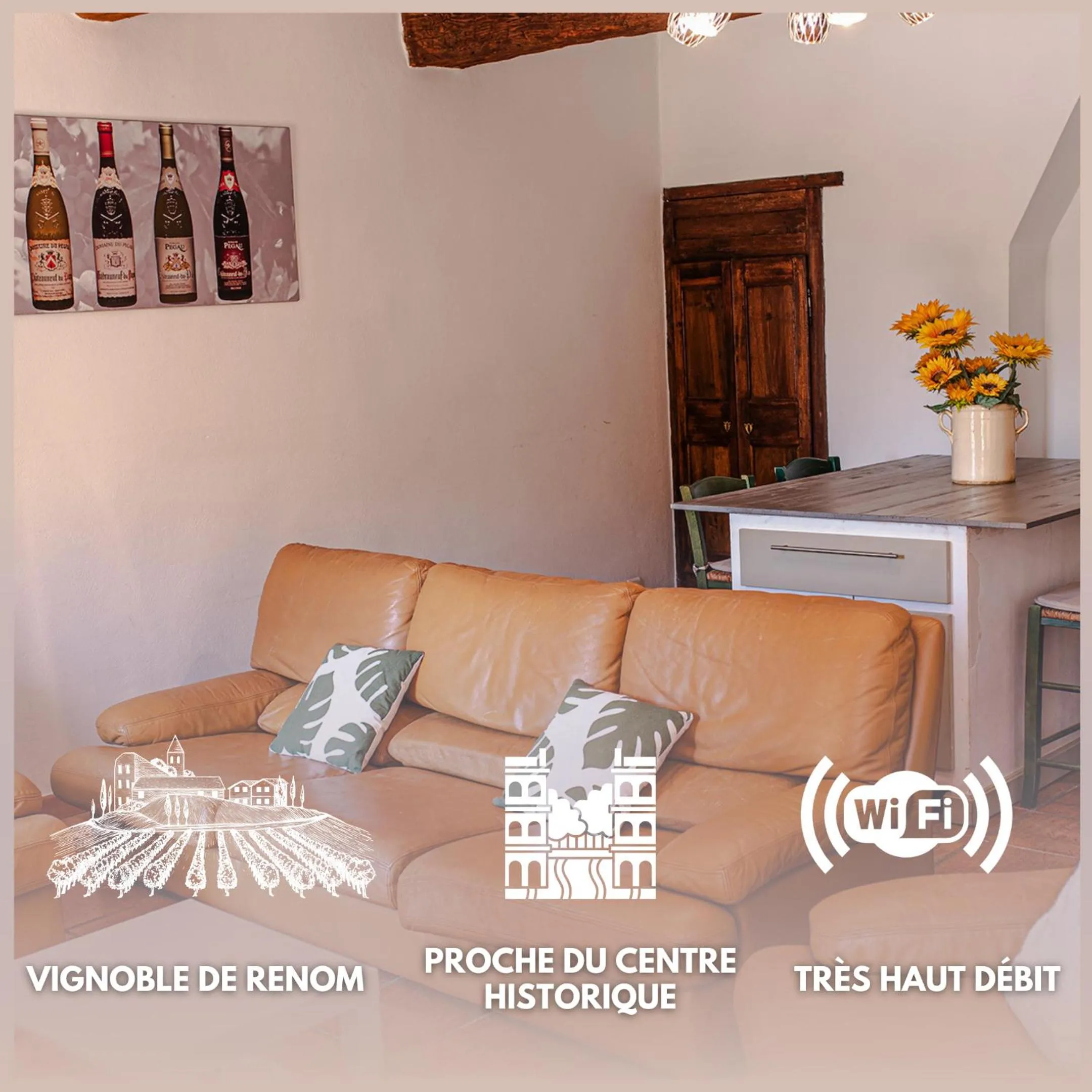 Pegau bedrooms, 3 chambres au centre de Châteauneuf-du-Pape