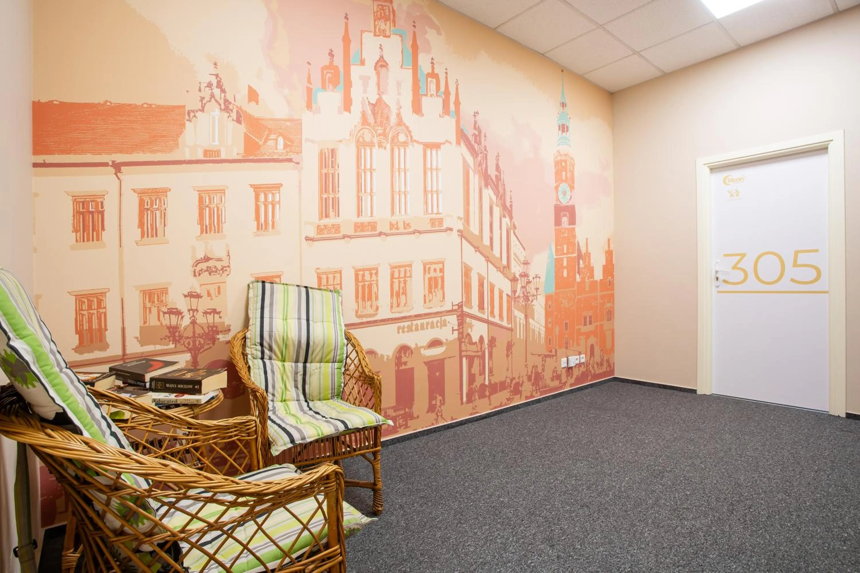 Seating area in Moon Hostel Wrocław