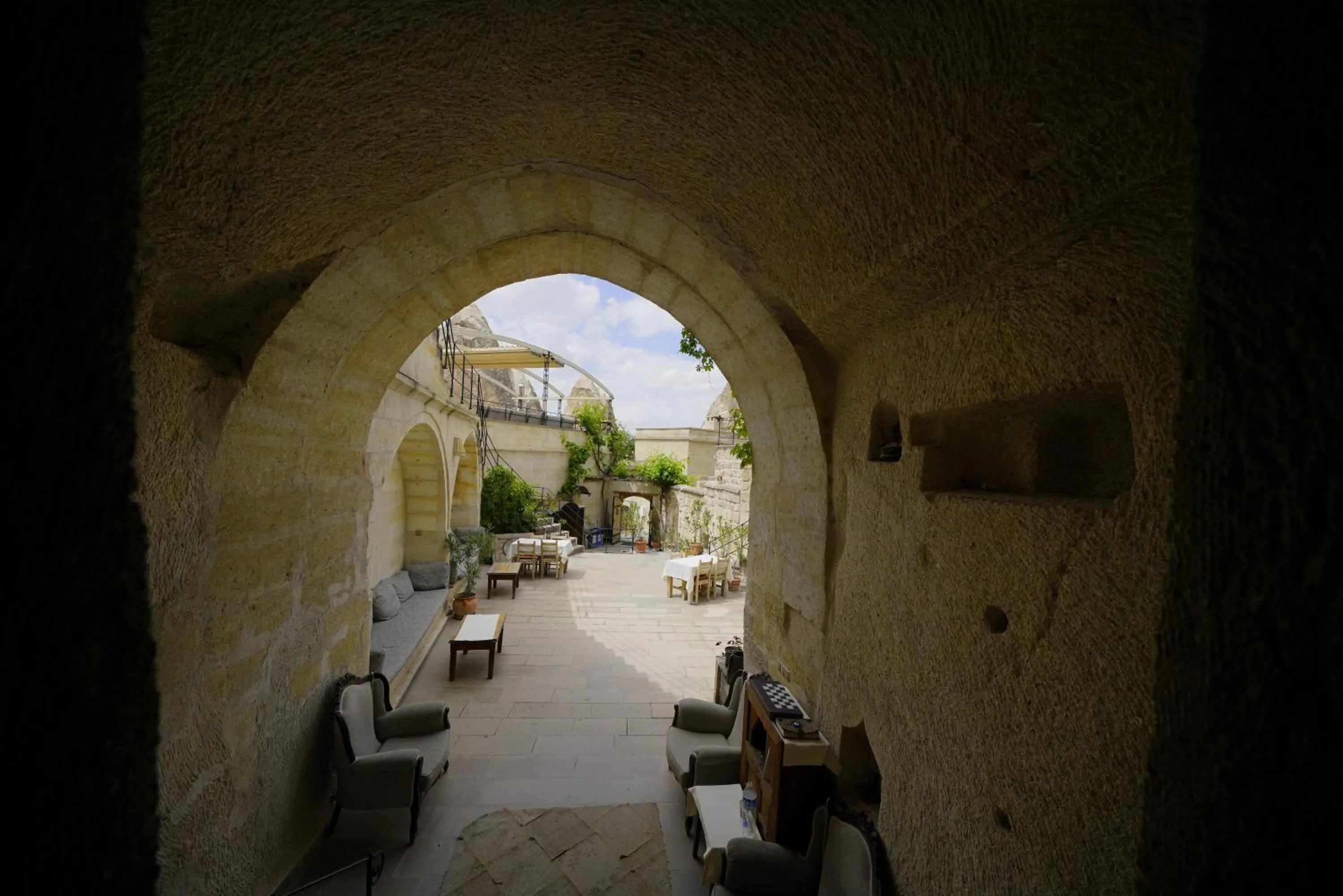 Inner courtyard view in Vezir Cave Suites