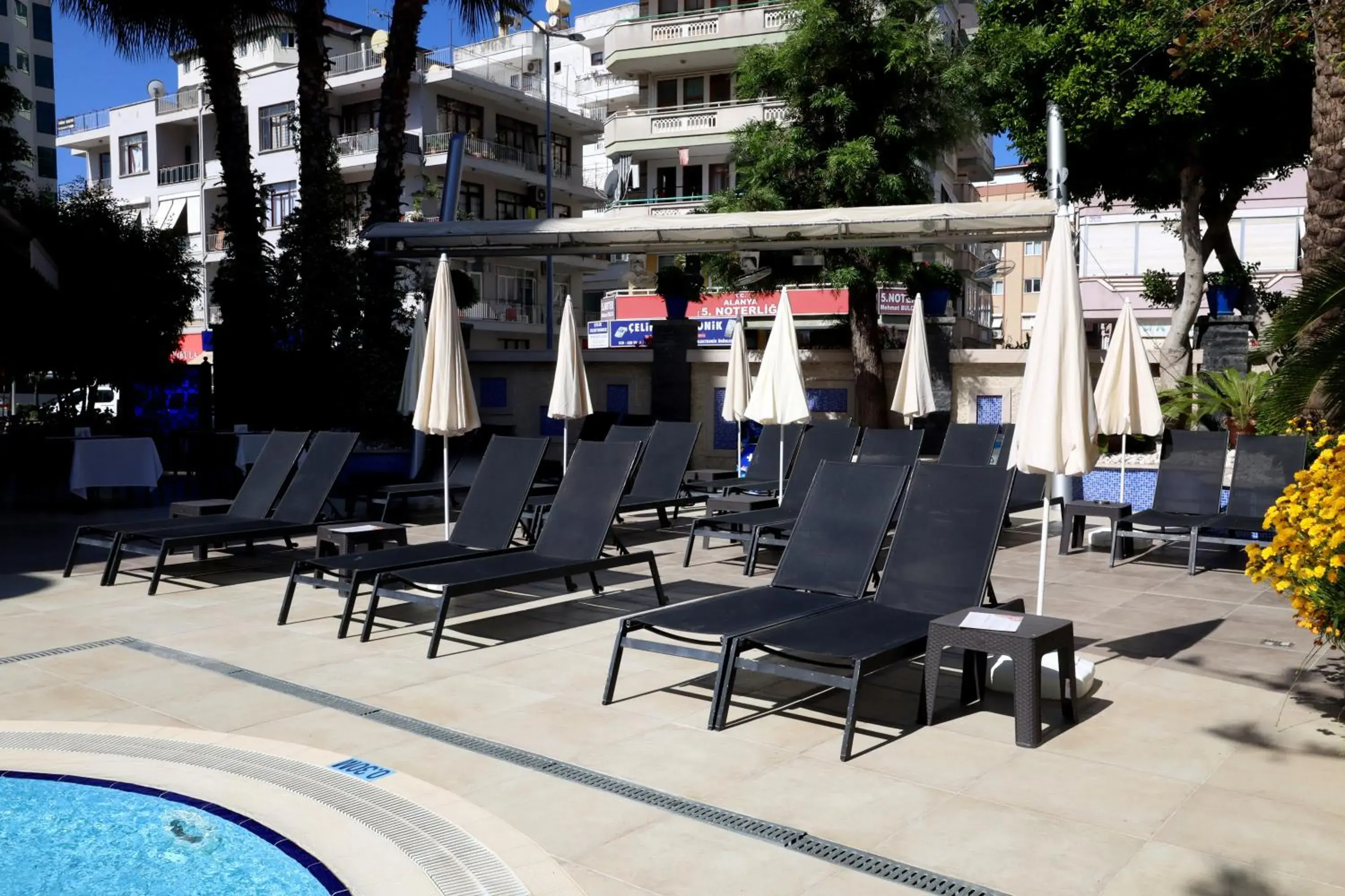 sunbed, Swimming Pool in May Flower Apart Hotel