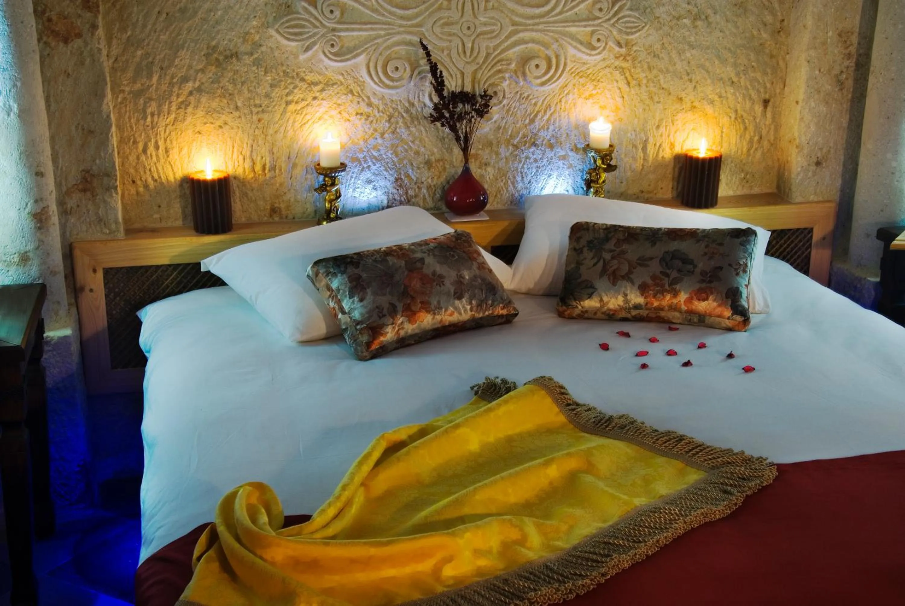 Decorative detail, Bed in Cappadocia Perimasali Cave Hotel
