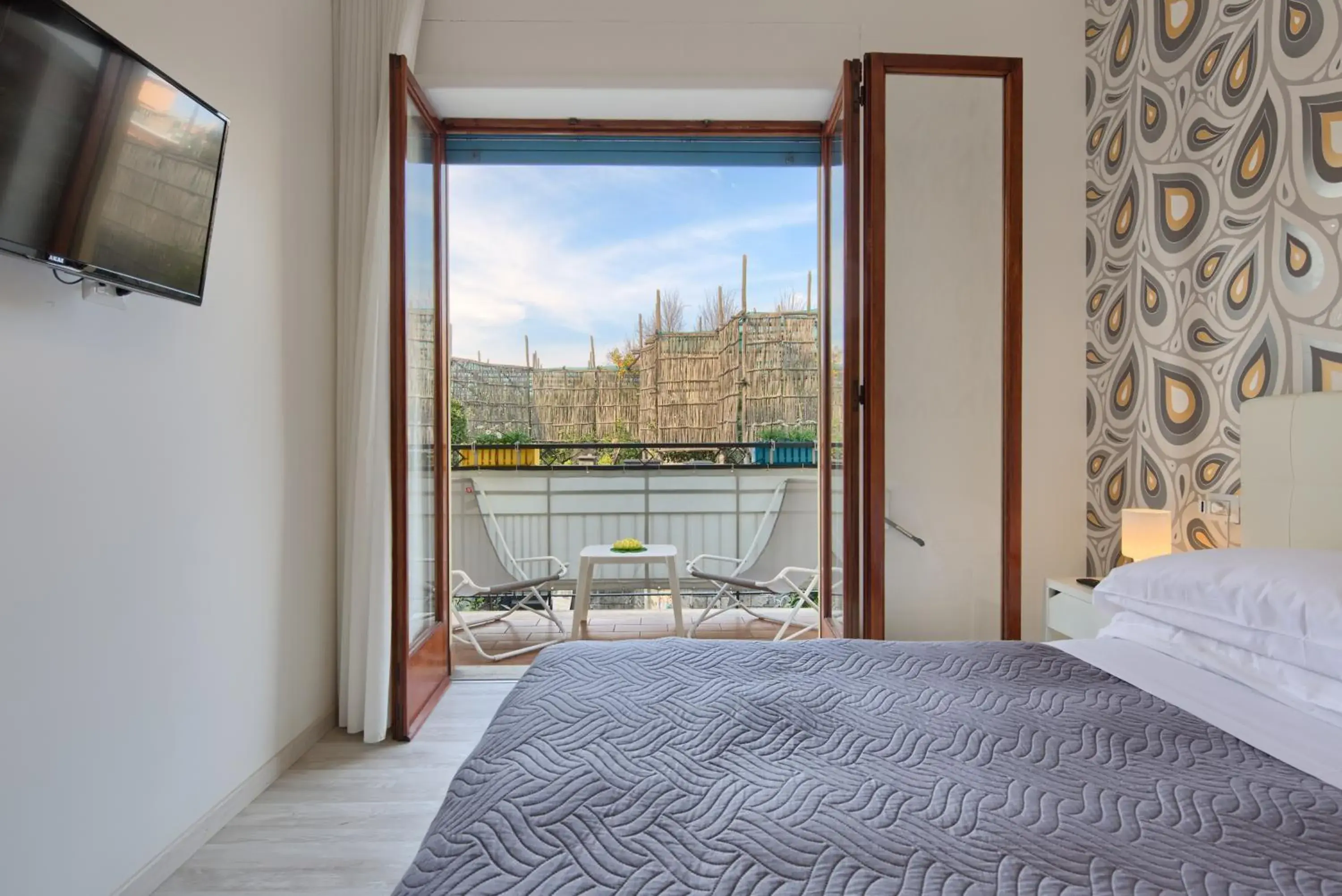 Balcony/Terrace, Bed in Flower Suites Sorrento Balcony/Terrace, Bed in Flower Suites Sorrento