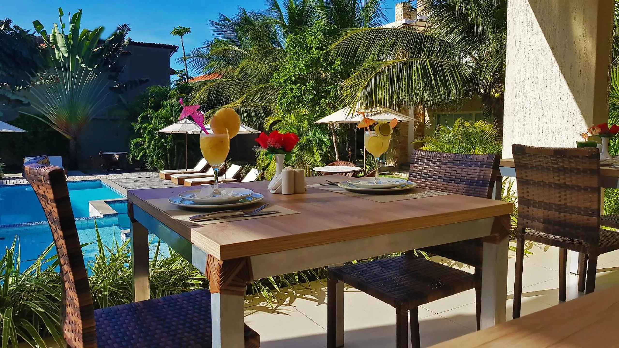 Pool view in Ravenala Hotel Boutique