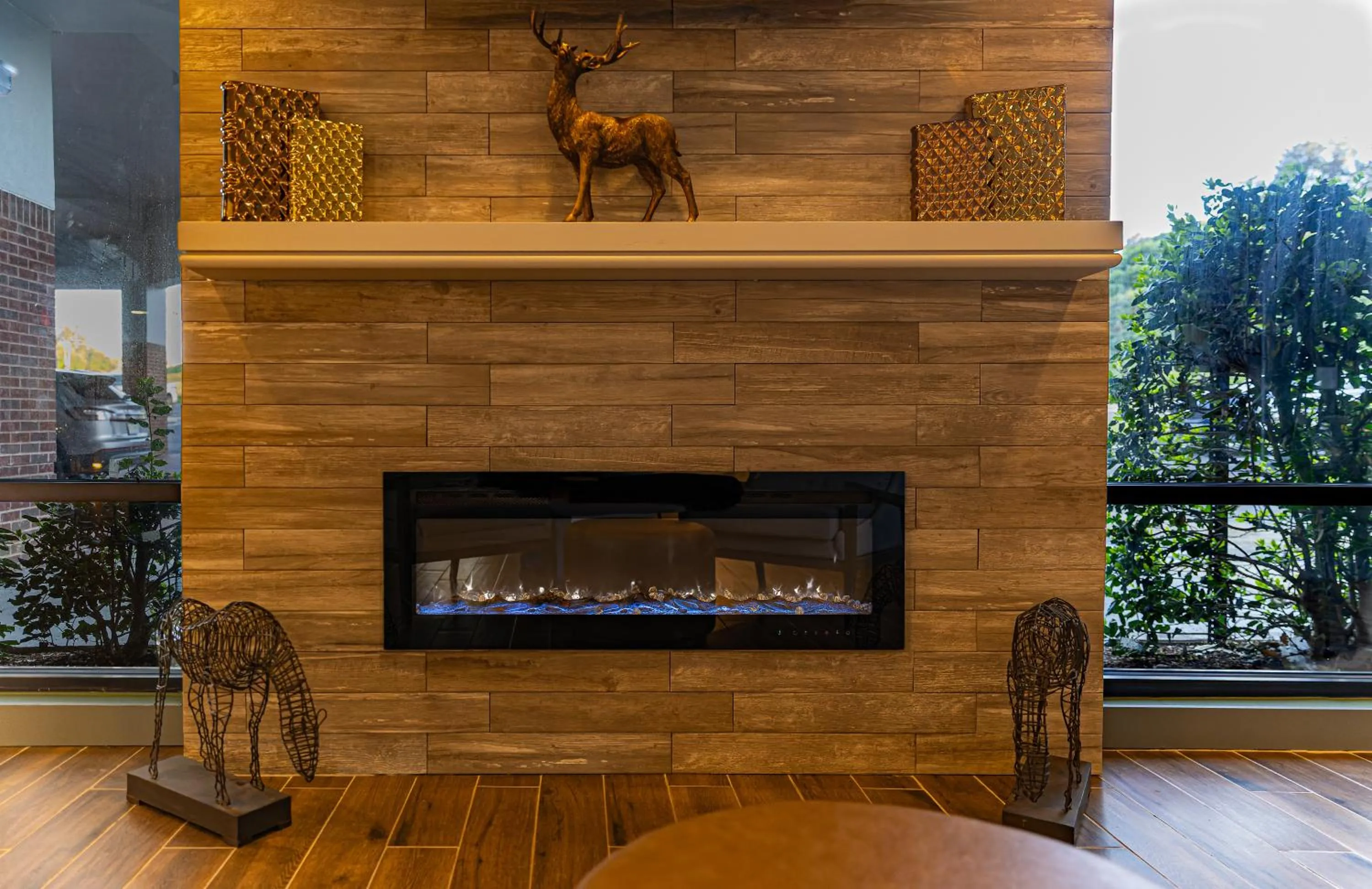 fireplace in The Bridges Hotel