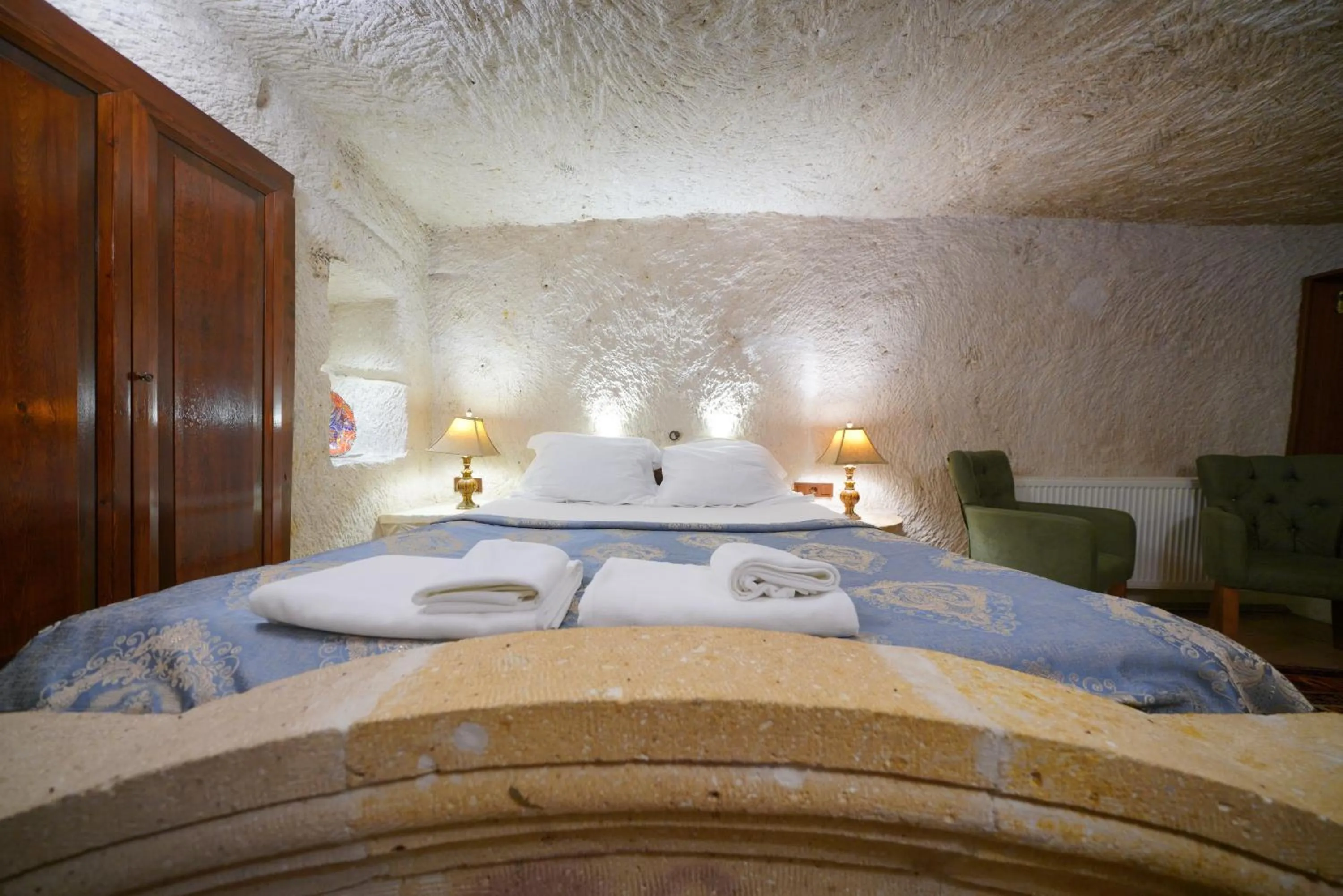 Bed in Asteria Cave Hotel
