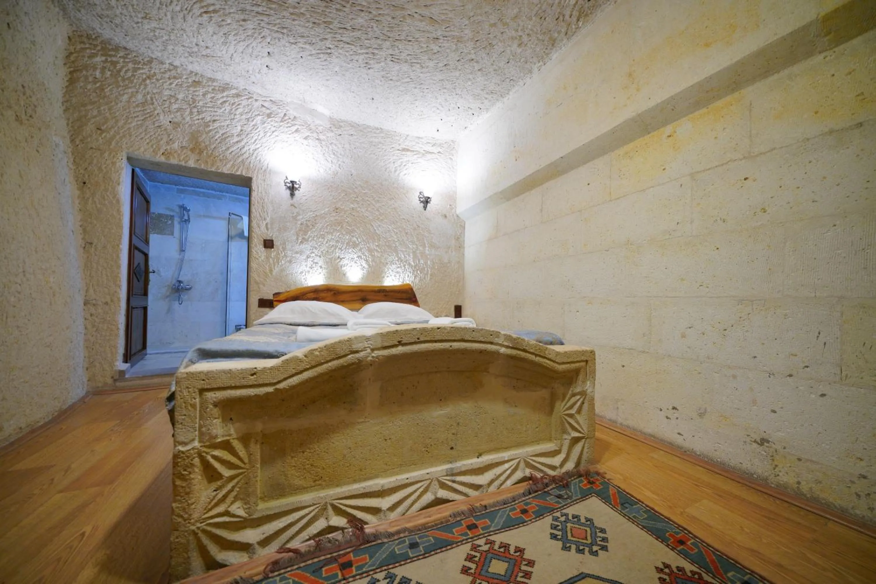 Bed in Asteria Cave Hotel