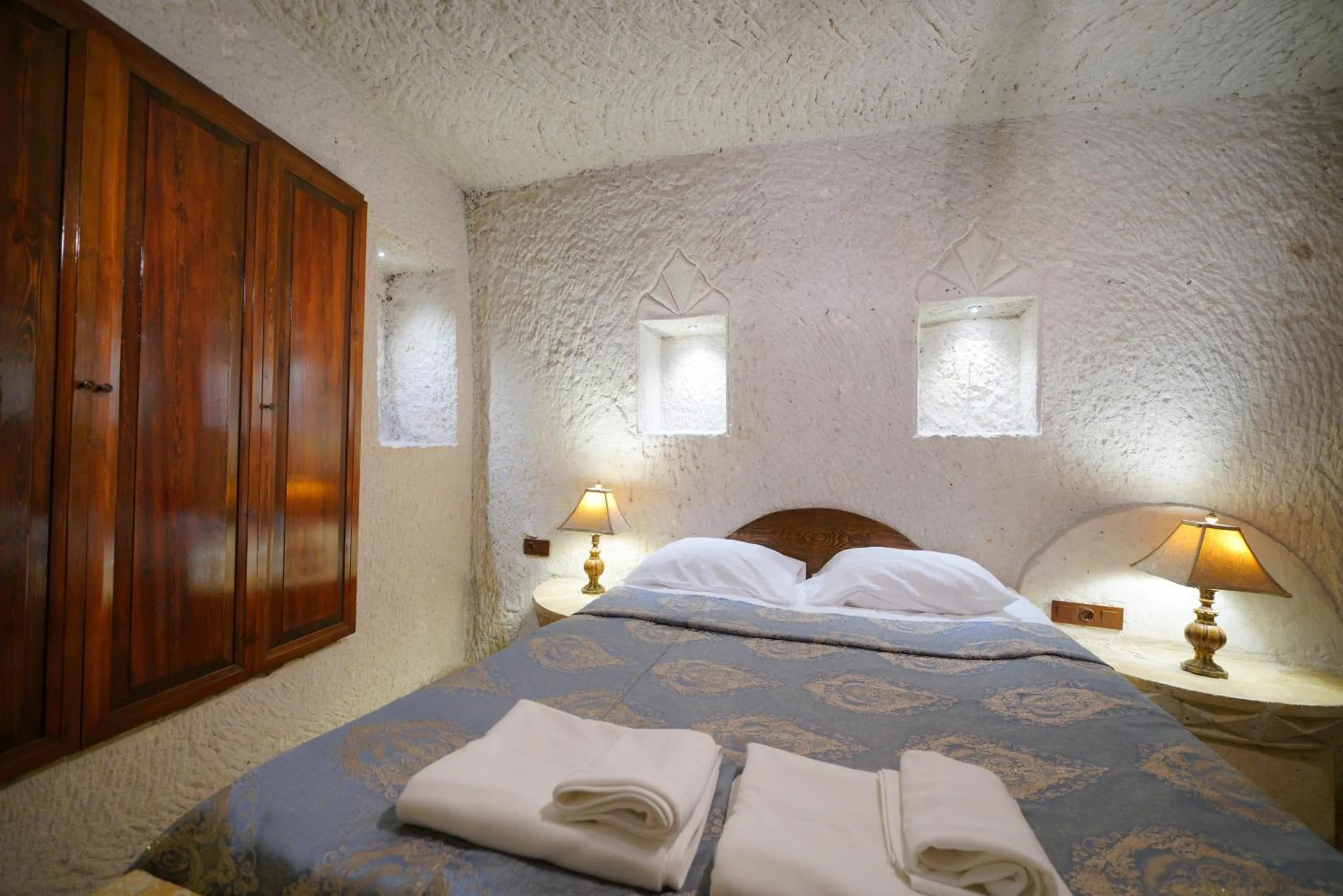 Bed in Asteria Cave Hotel