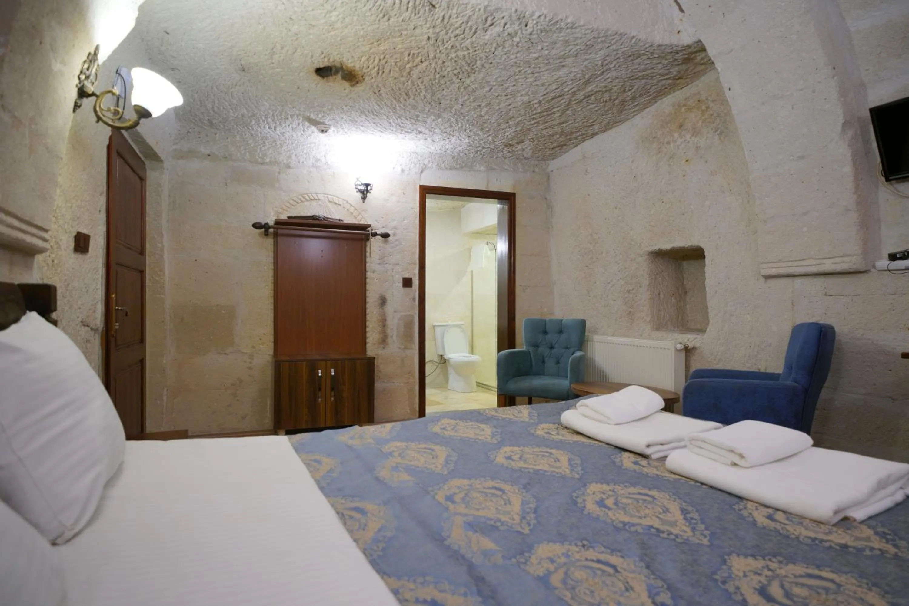 Bed in Asteria Cave Hotel