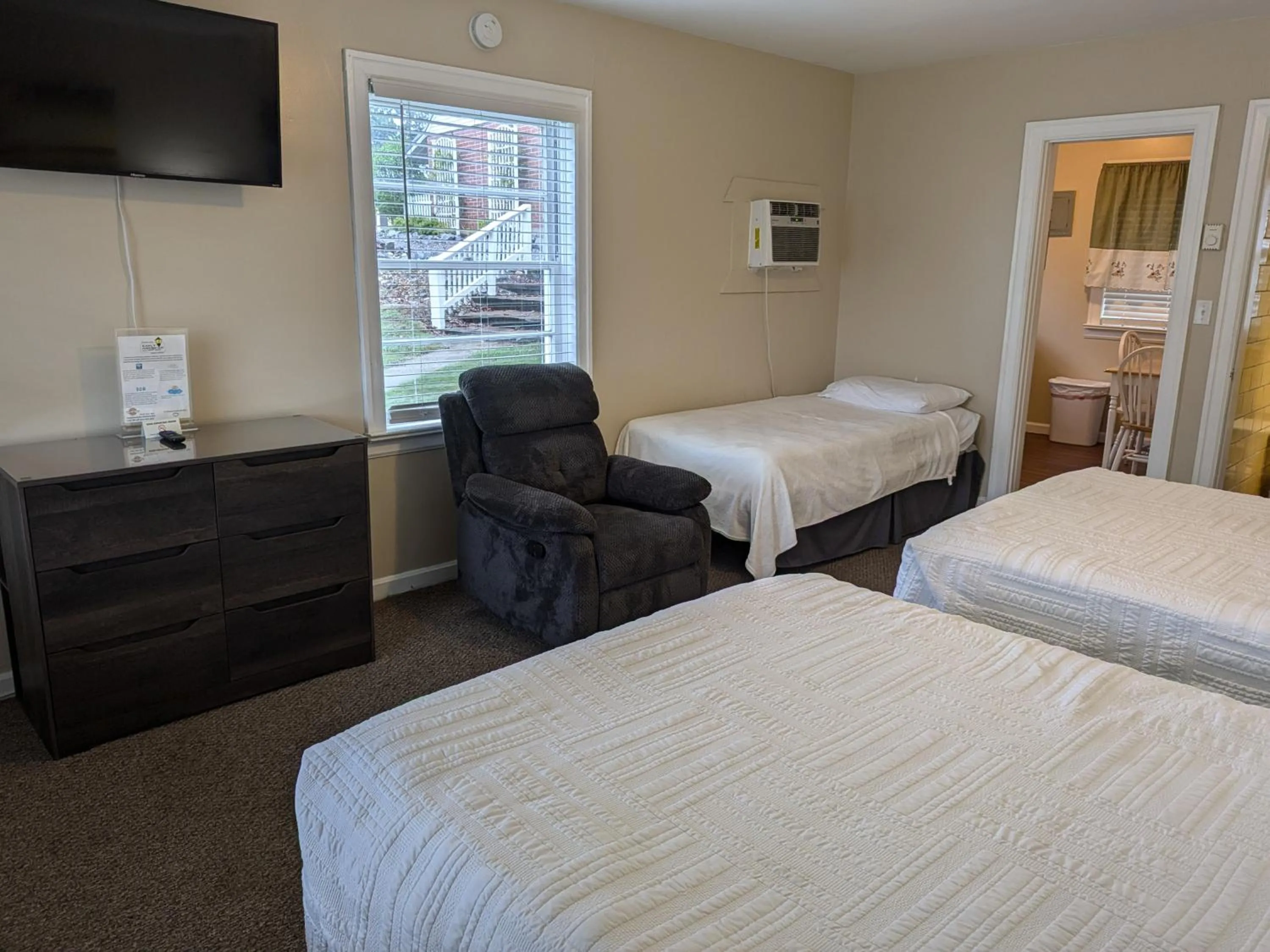 Bed in Early American Motel