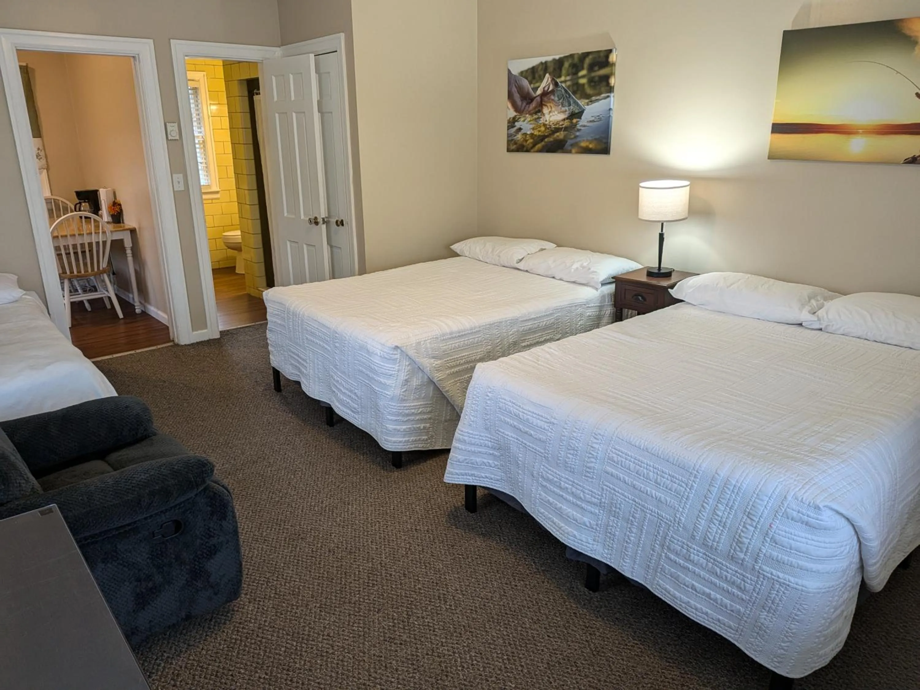 Bed in Early American Motel