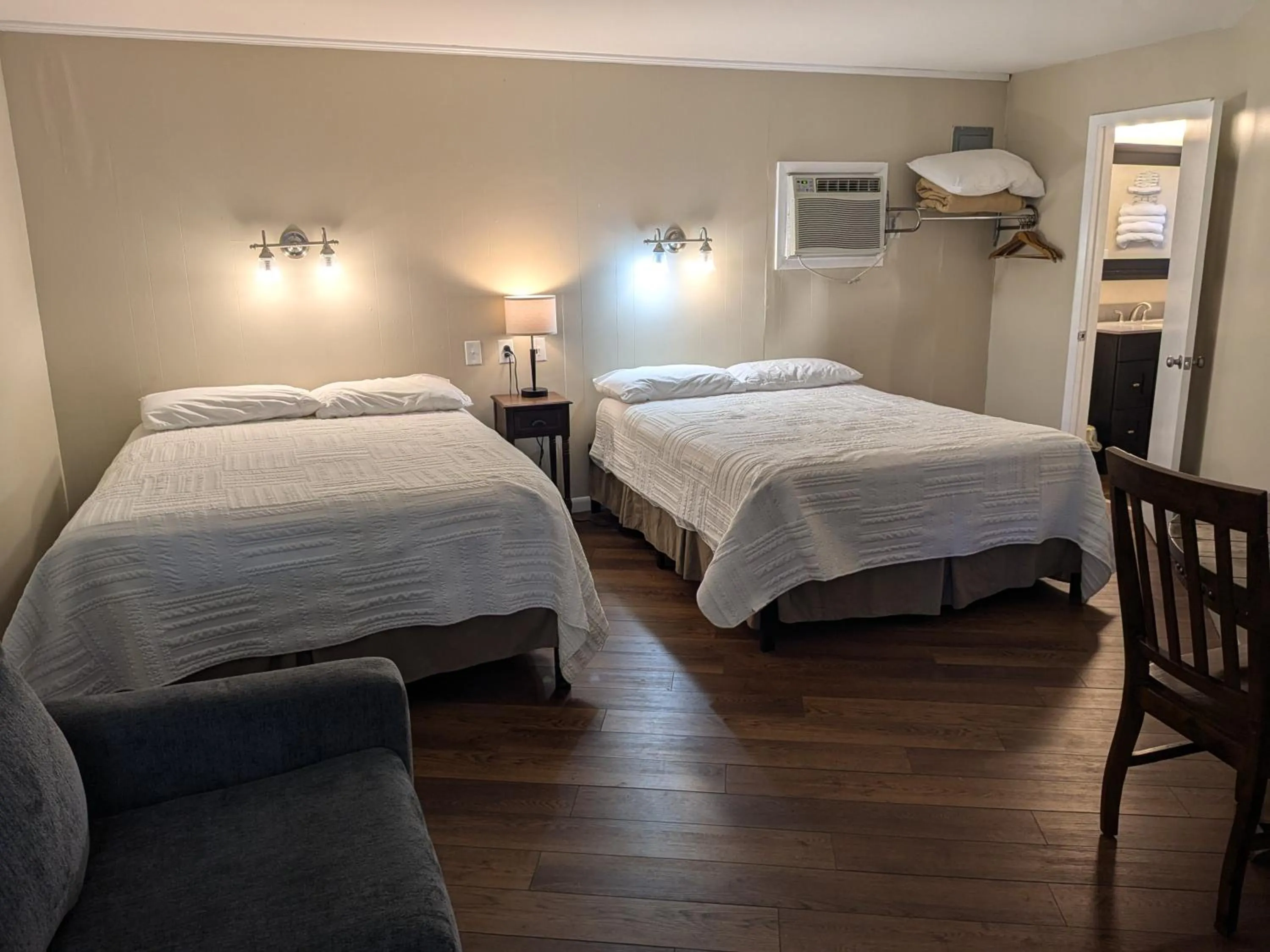 Bed in Early American Motel