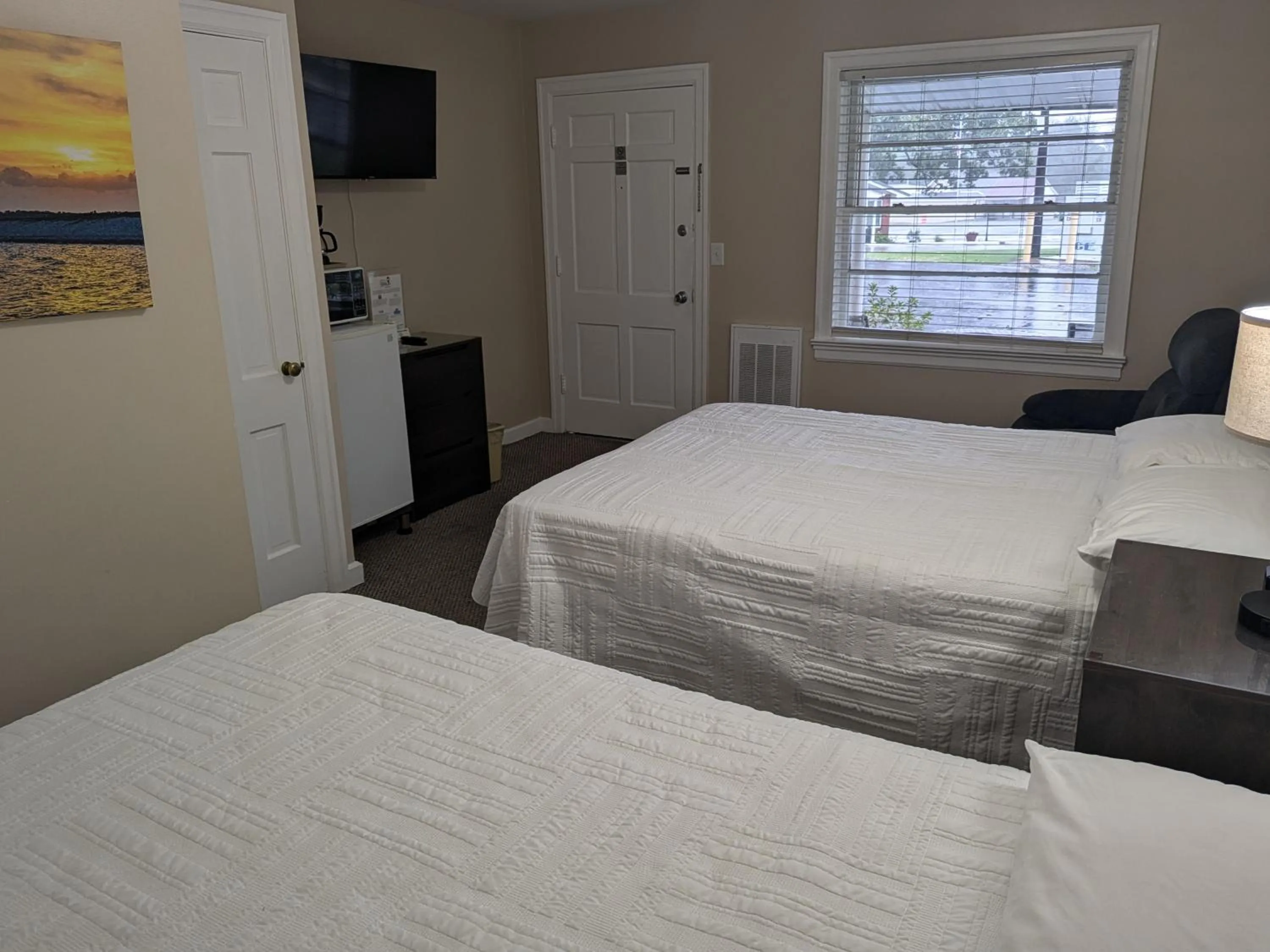 Bed in Early American Motel