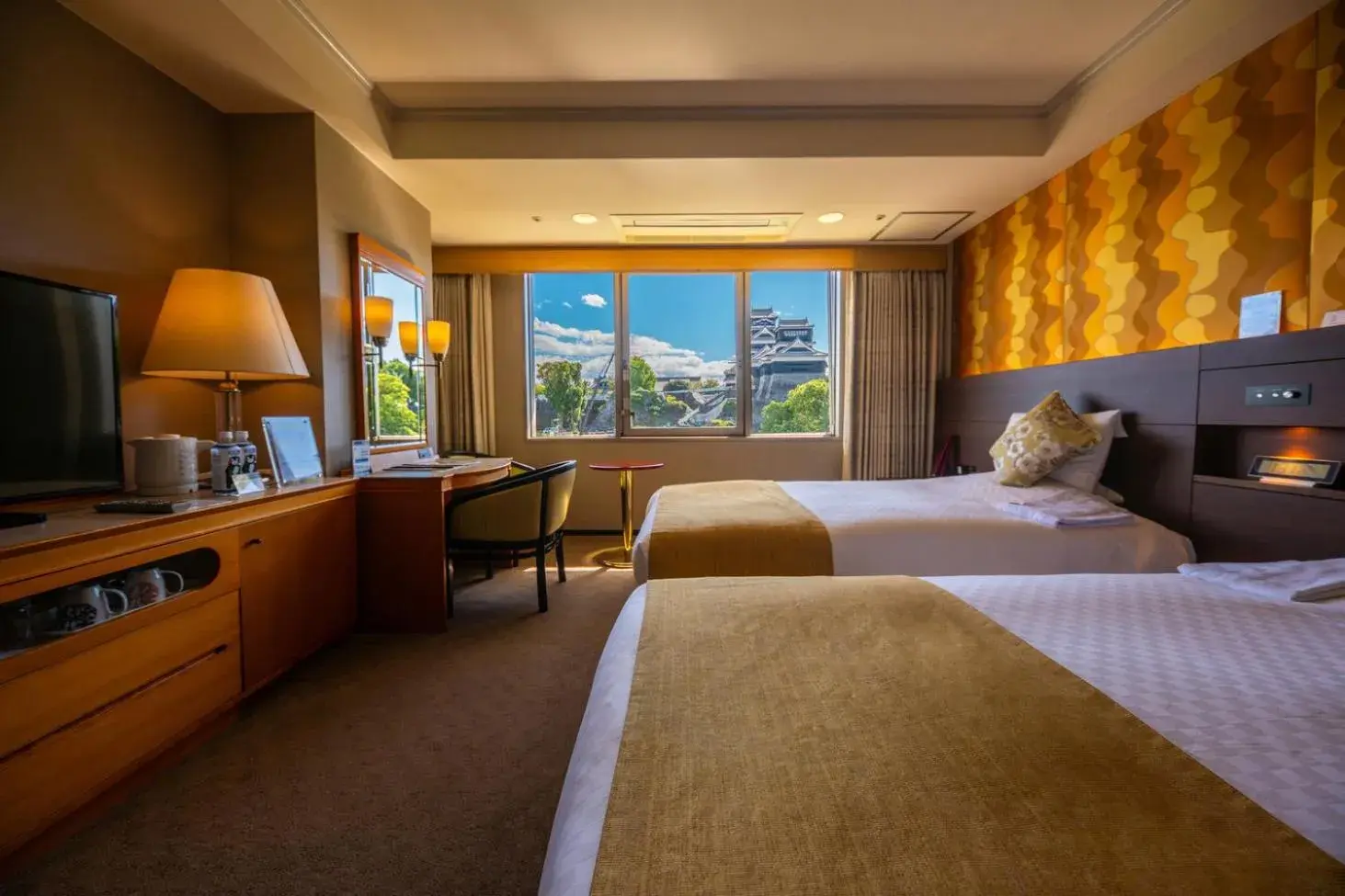 Bed in KKR Hotel Kumamoto Bed in KKR Hotel Kumamoto