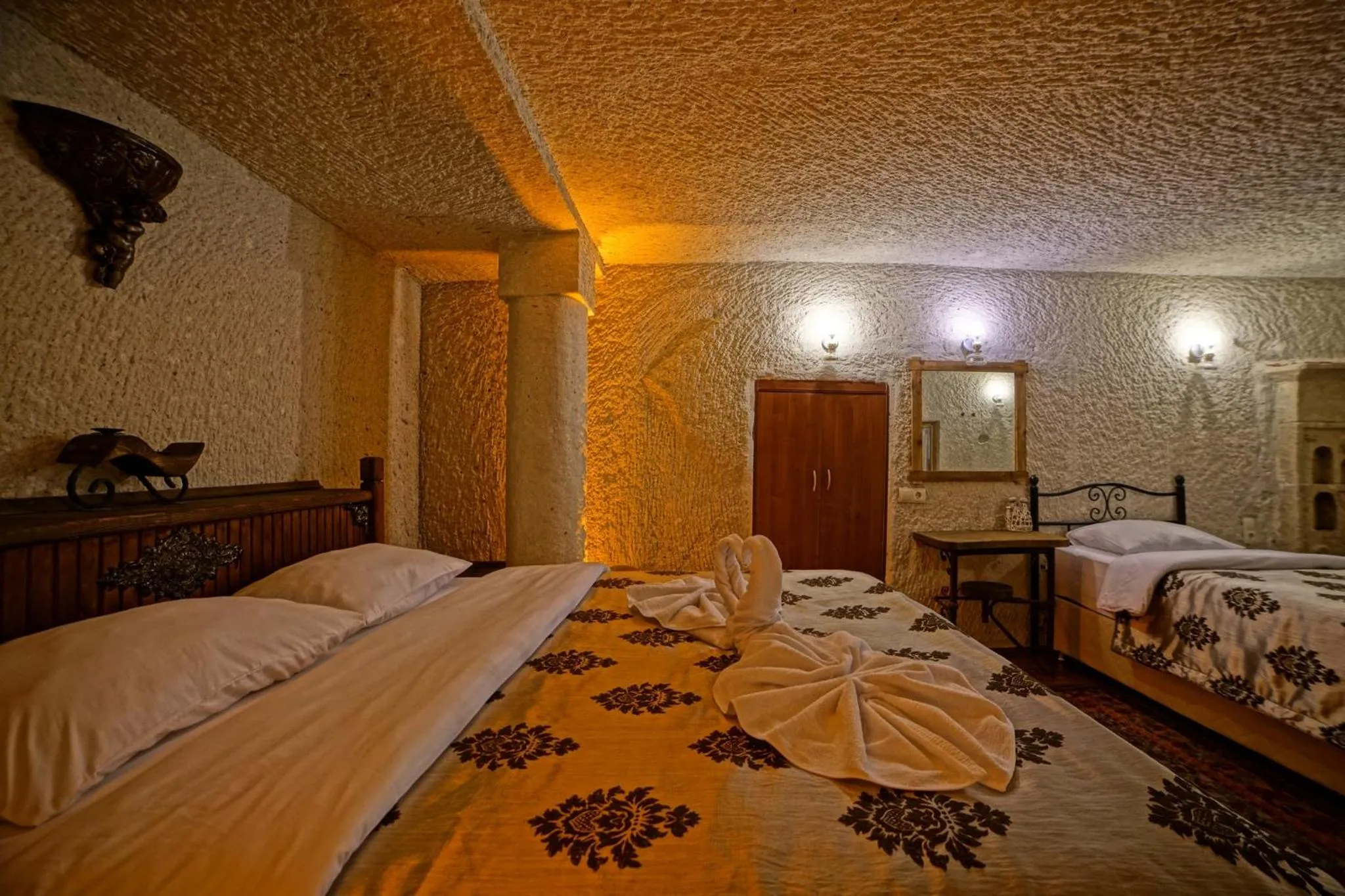 Bed in Melek Cave Hotel