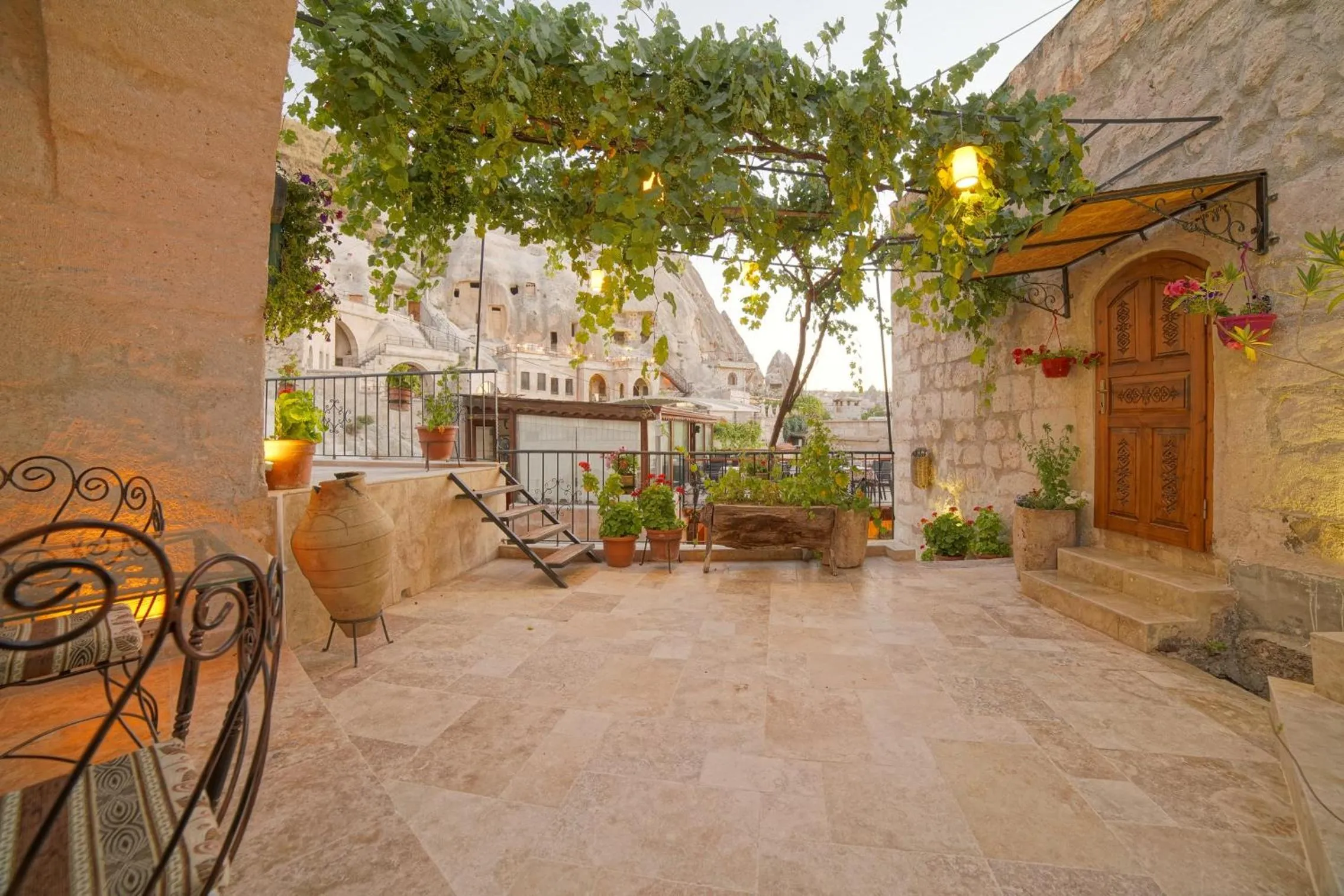 Patio in Melek Cave Hotel