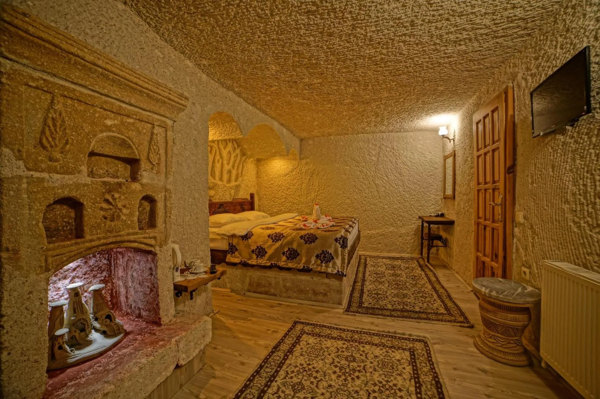 Bed in Melek Cave Hotel
