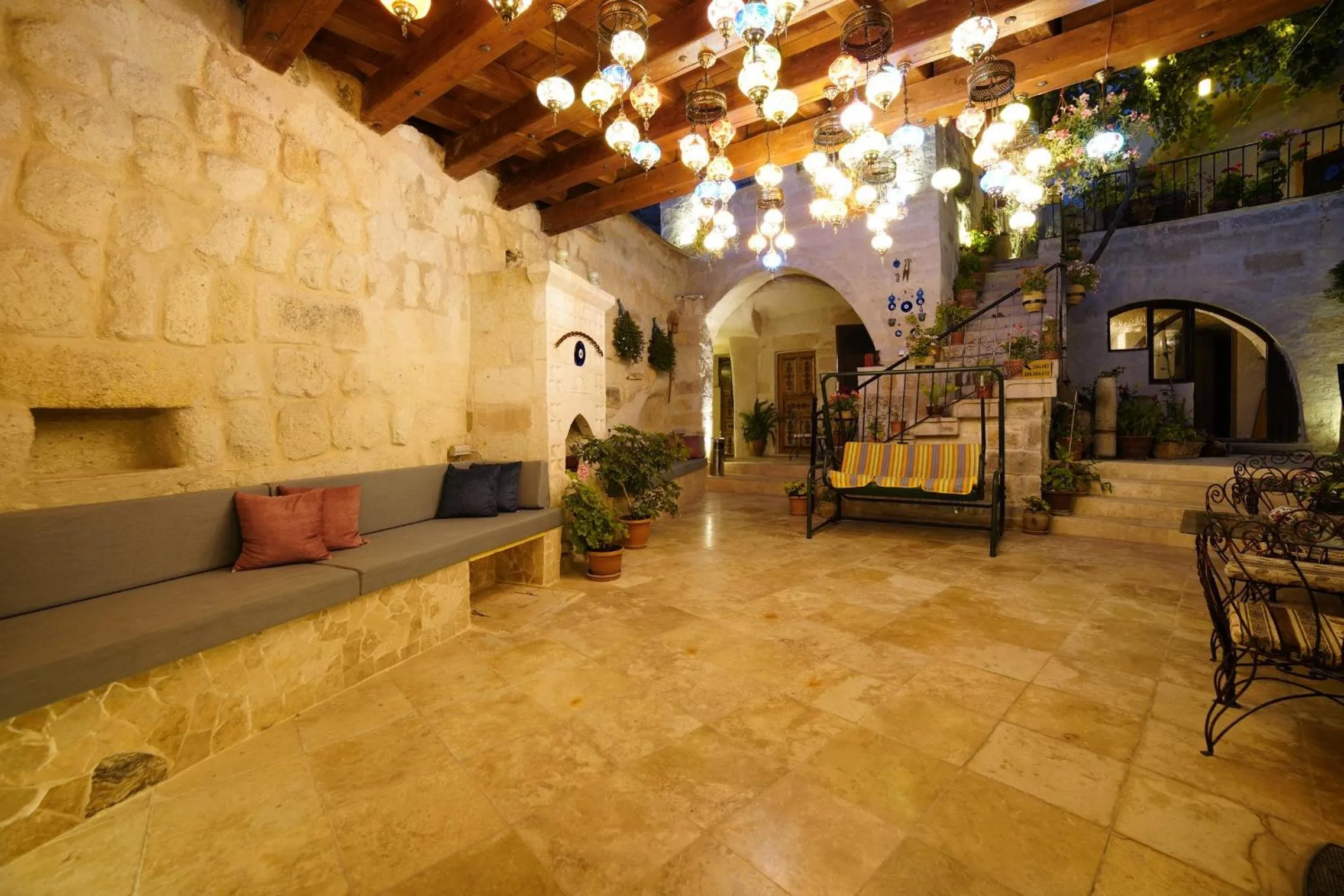 Patio in Melek Cave Hotel