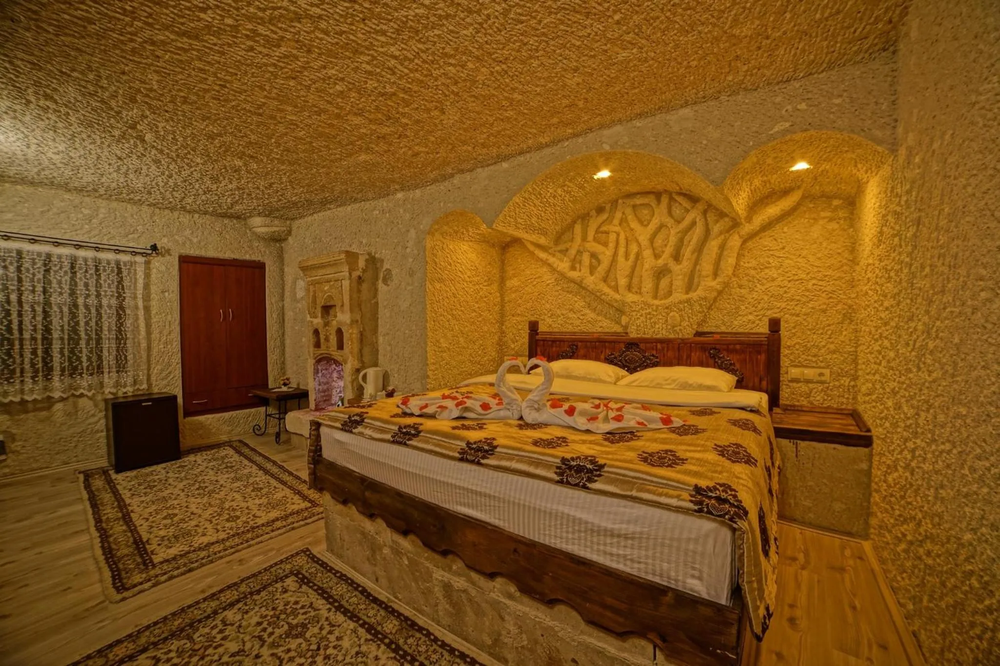 Bed in Melek Cave Hotel