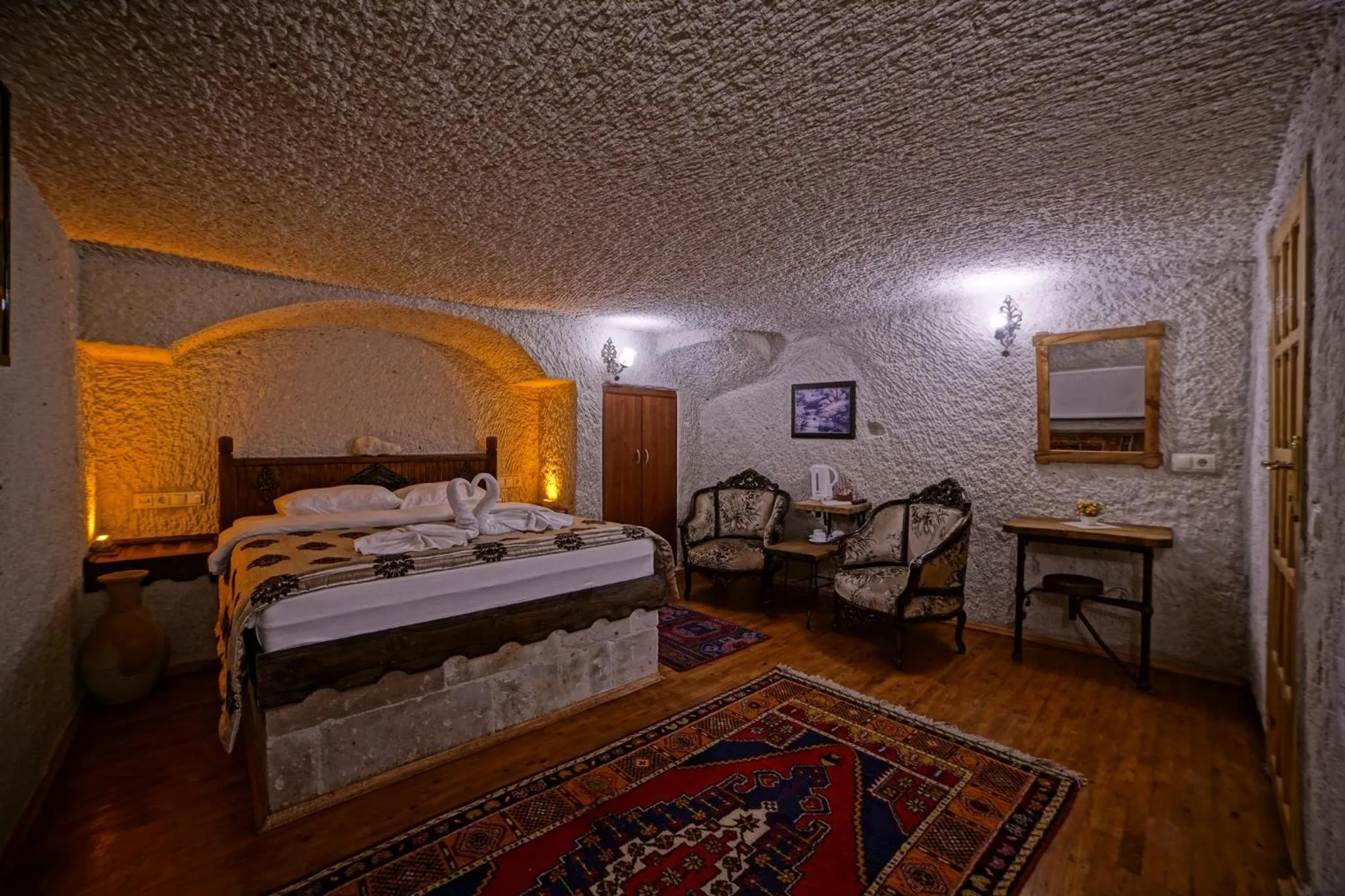 Bed in Melek Cave Hotel