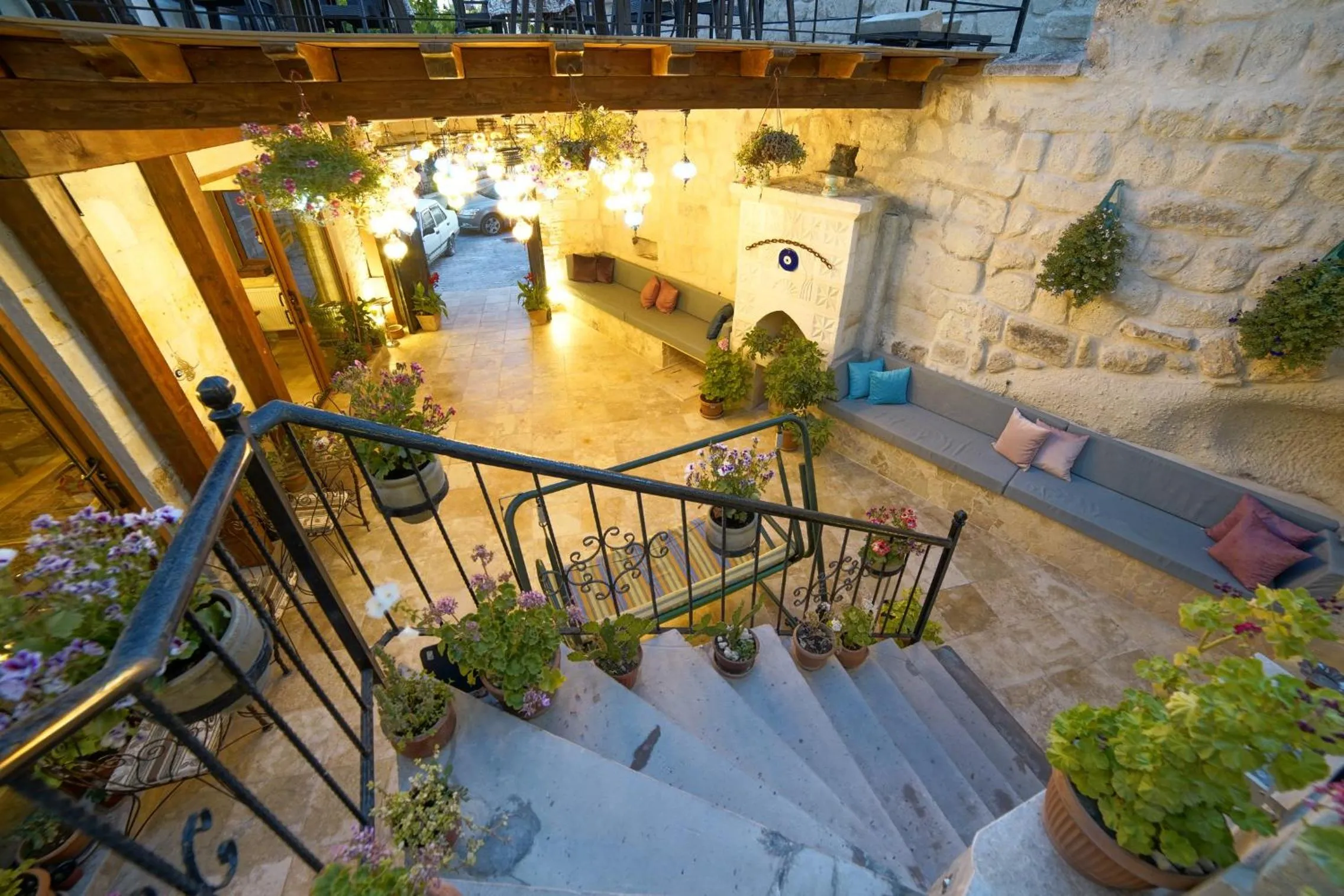 Patio in Melek Cave Hotel