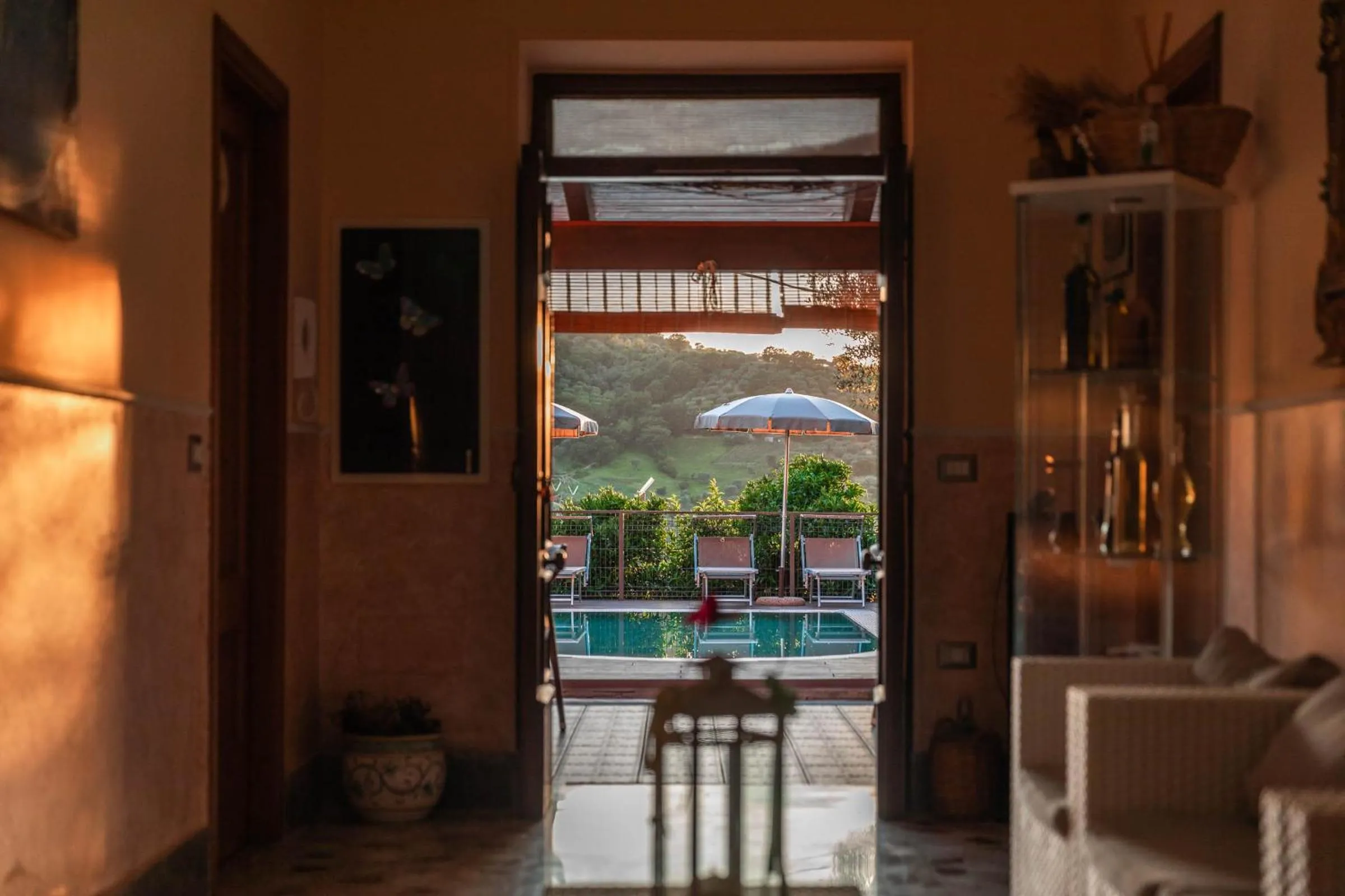 Pool view in B&B La Mortella