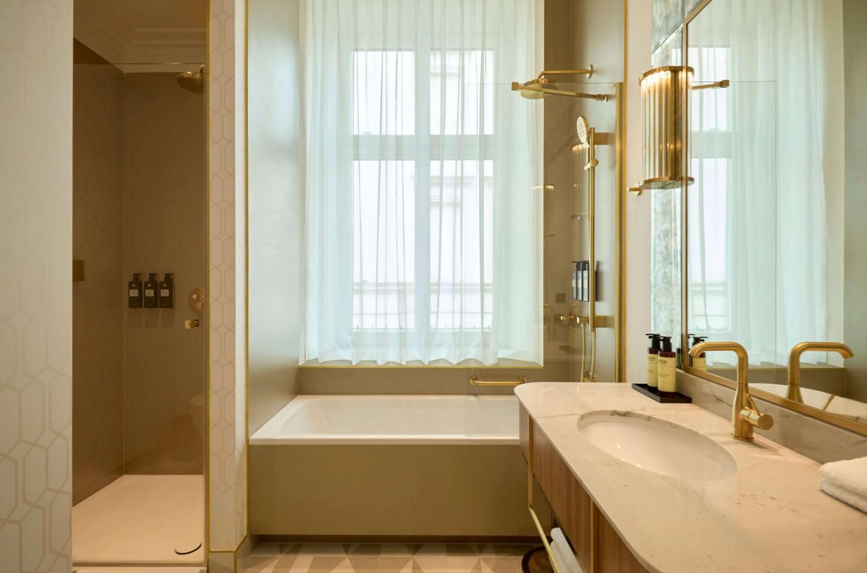 Bathroom, Bed in Hotel Saski Krakow Curio Collection by Hilton