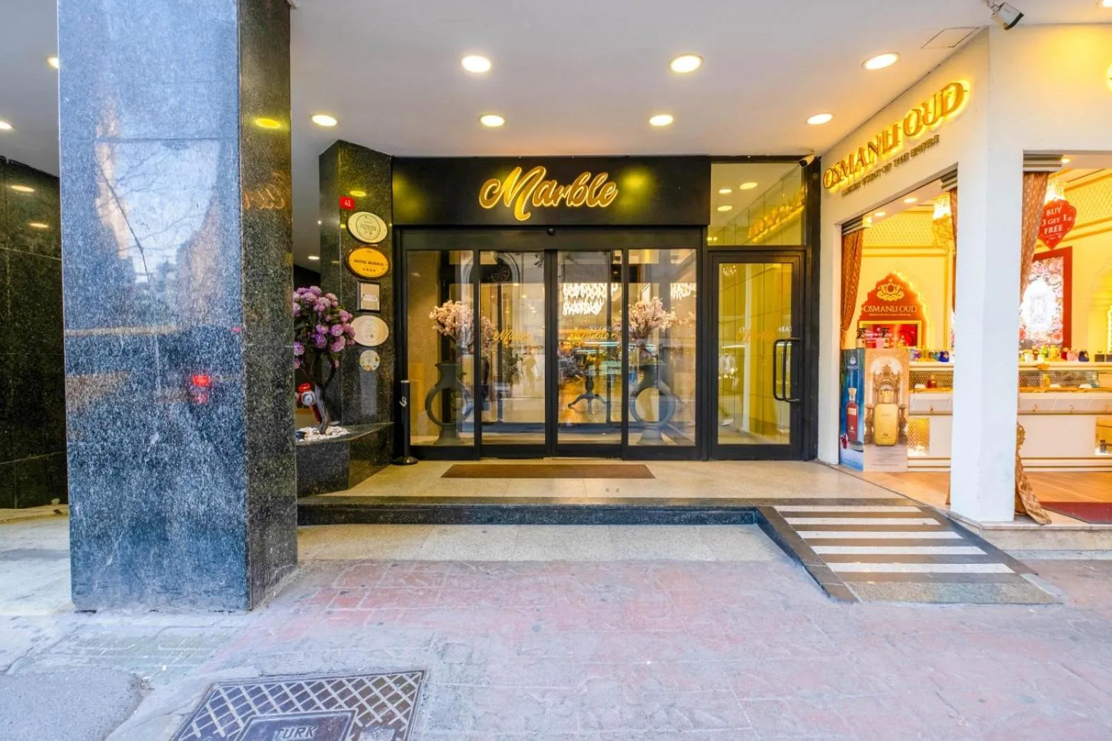 Facade/entrance in Marble Hotel