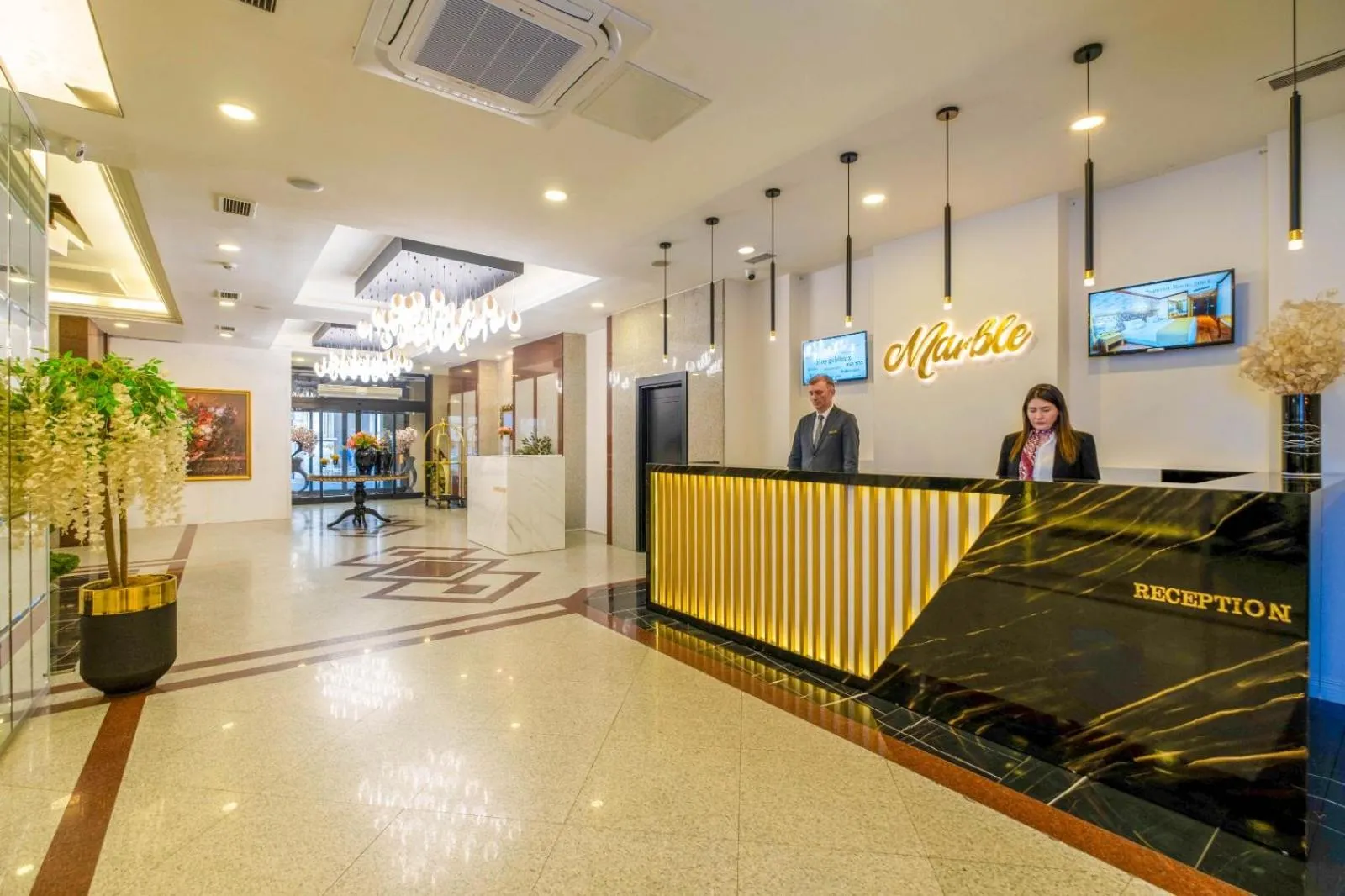 Lobby or reception in Marble Hotel