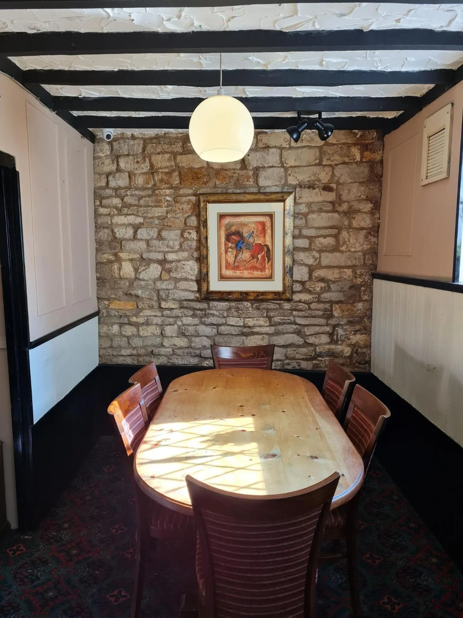 Dining area in The Blue Cow