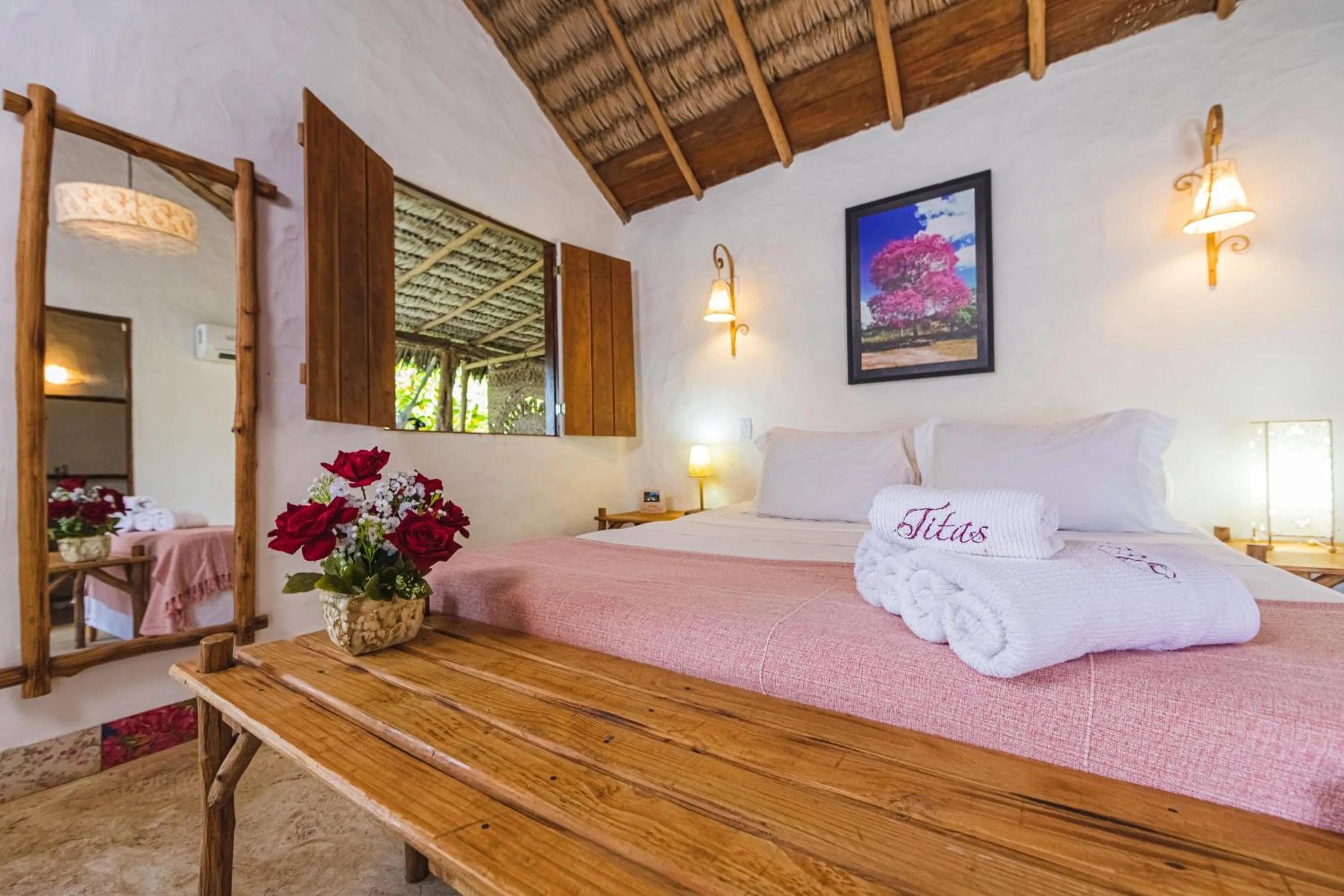 Bed in Pousada Titas