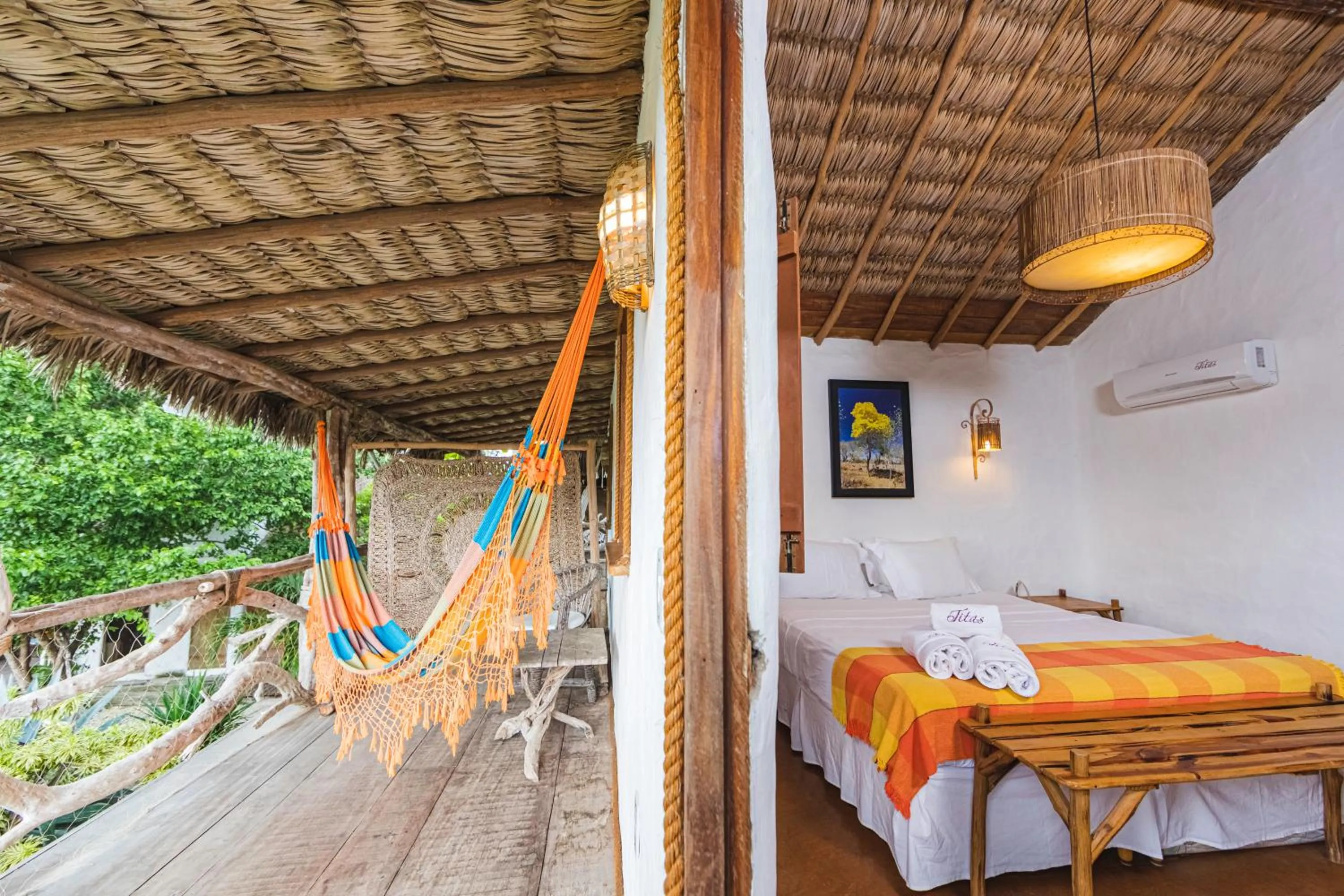 Bed in Pousada Titas