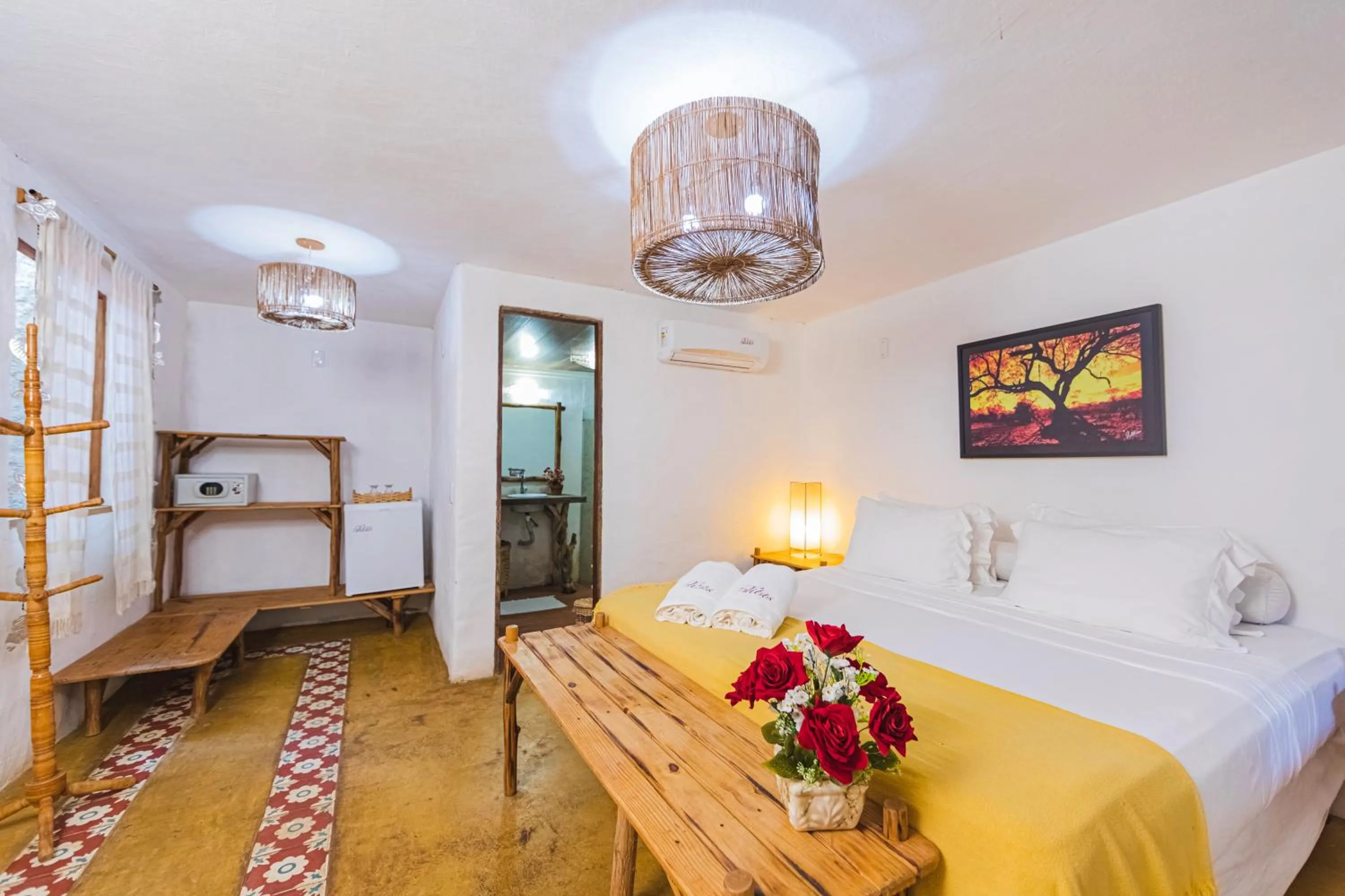 Bed in Pousada Titas