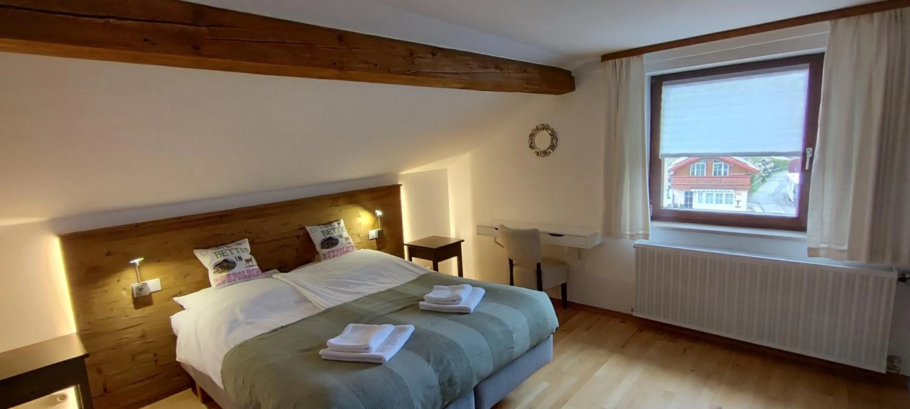 Living room, Bed in Pension Bergblick