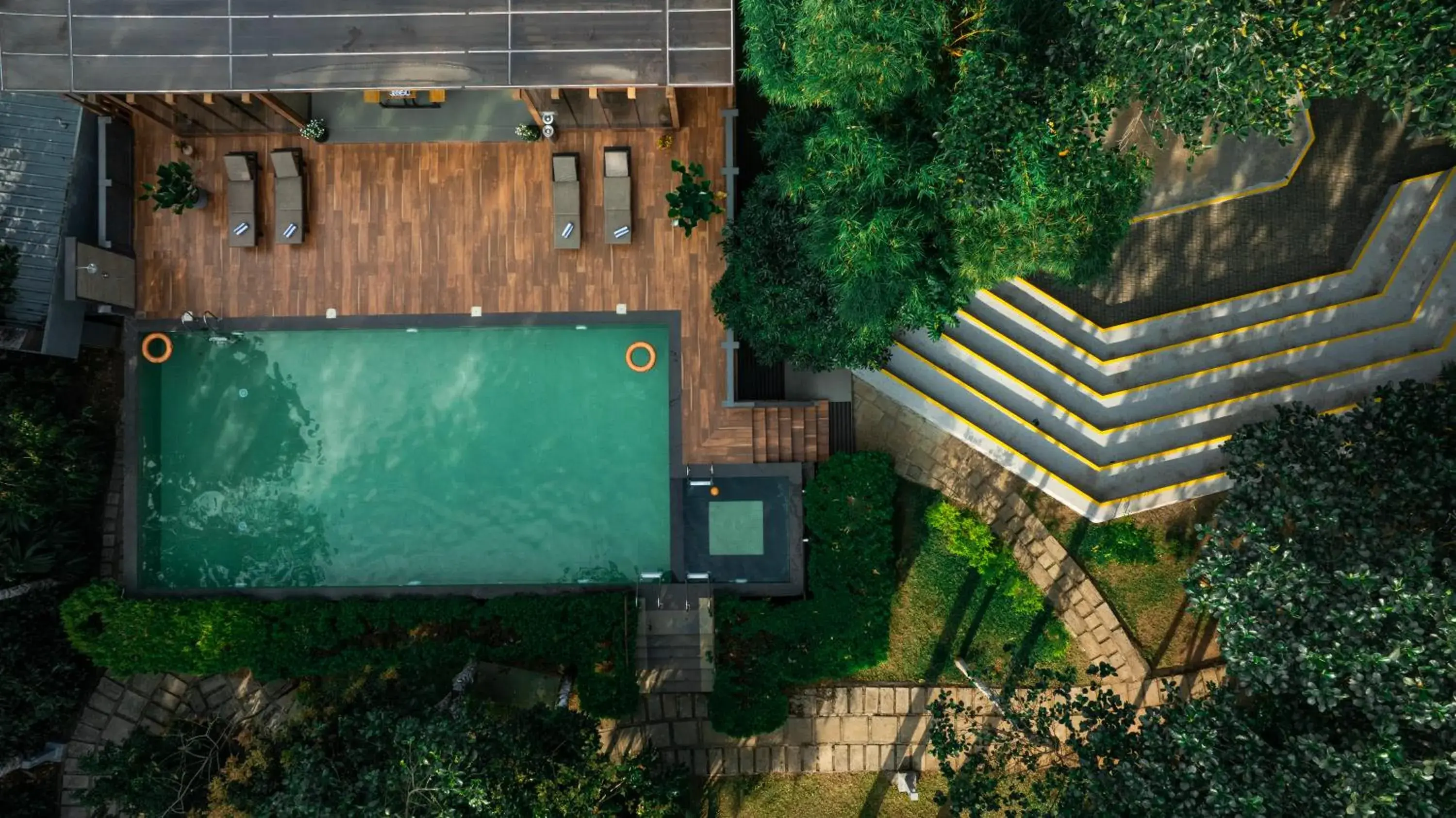 Pool view in The Mountain Courtyard Thekkady Pool view in The Mountain Courtyard Thekkady
