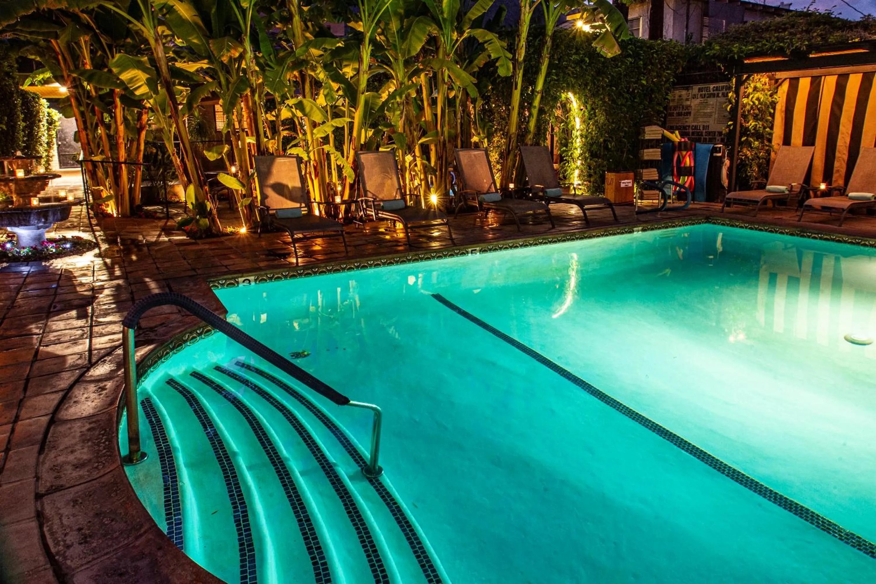 Pool view in Hotel California